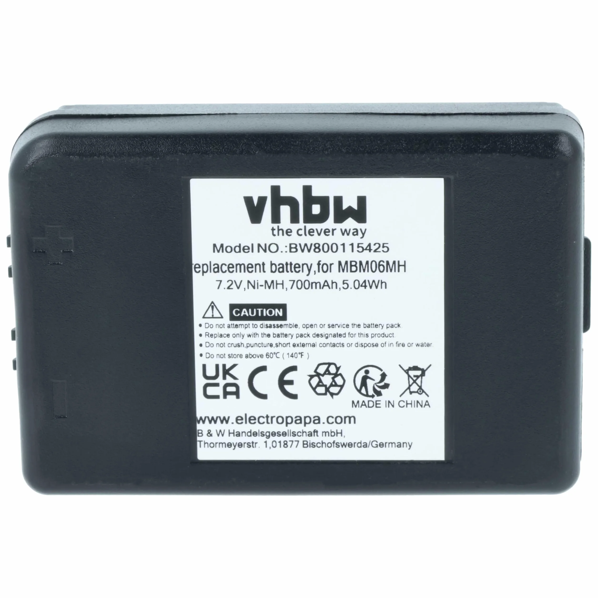 Autec MBM06MH 700mAh 7,2V NiMH batteria sostituisce radiocomando industriale vhbw