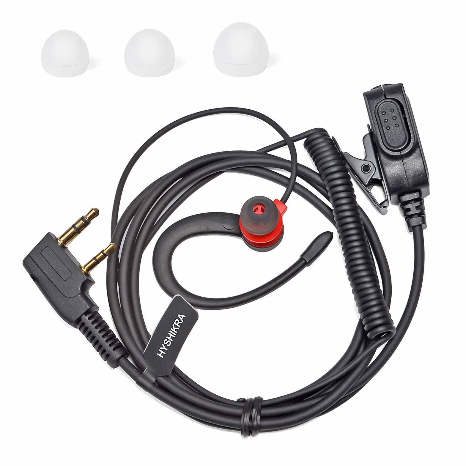 Auricolare Leggero per Radio a Forma di G Compatibile con Baofeng Kenwood Retevis UV5R TK250 TK320 Walkie Talkie Rosso