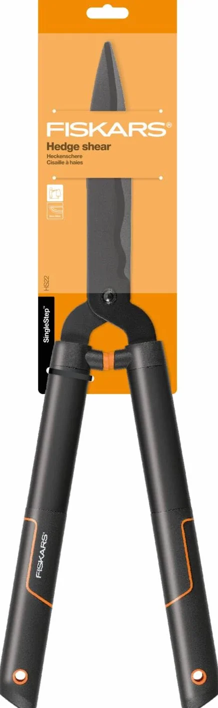 Fiskars Nożyce do żywopłotu SingleStep, ostrza faliste ze stali, 58 cm, HS22
