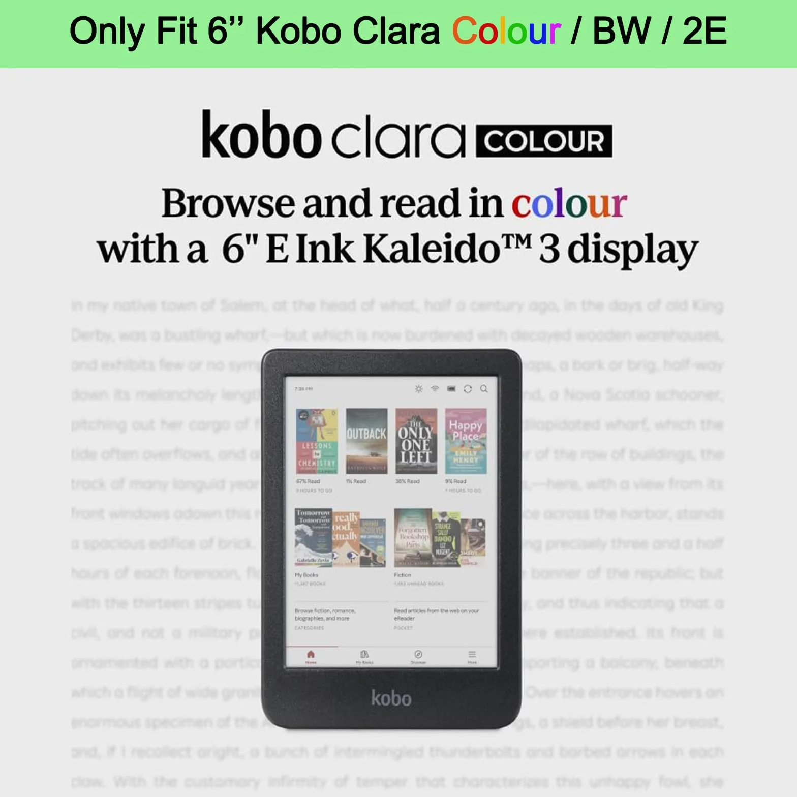 Caweet Film Protettivo Opaco Antiriflesso per Kobo Clara Colour 6" 2 Pack