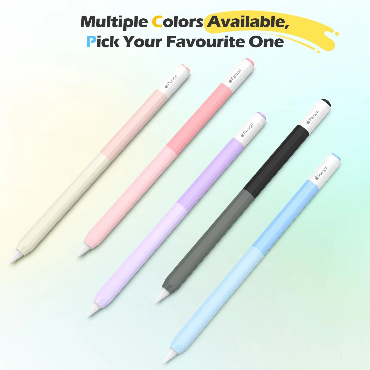 MoKo Custodia Silicone Apple Pencil USB-C Cover Protettiva Colori Sfumati Azzurro Cielo Gradiente
