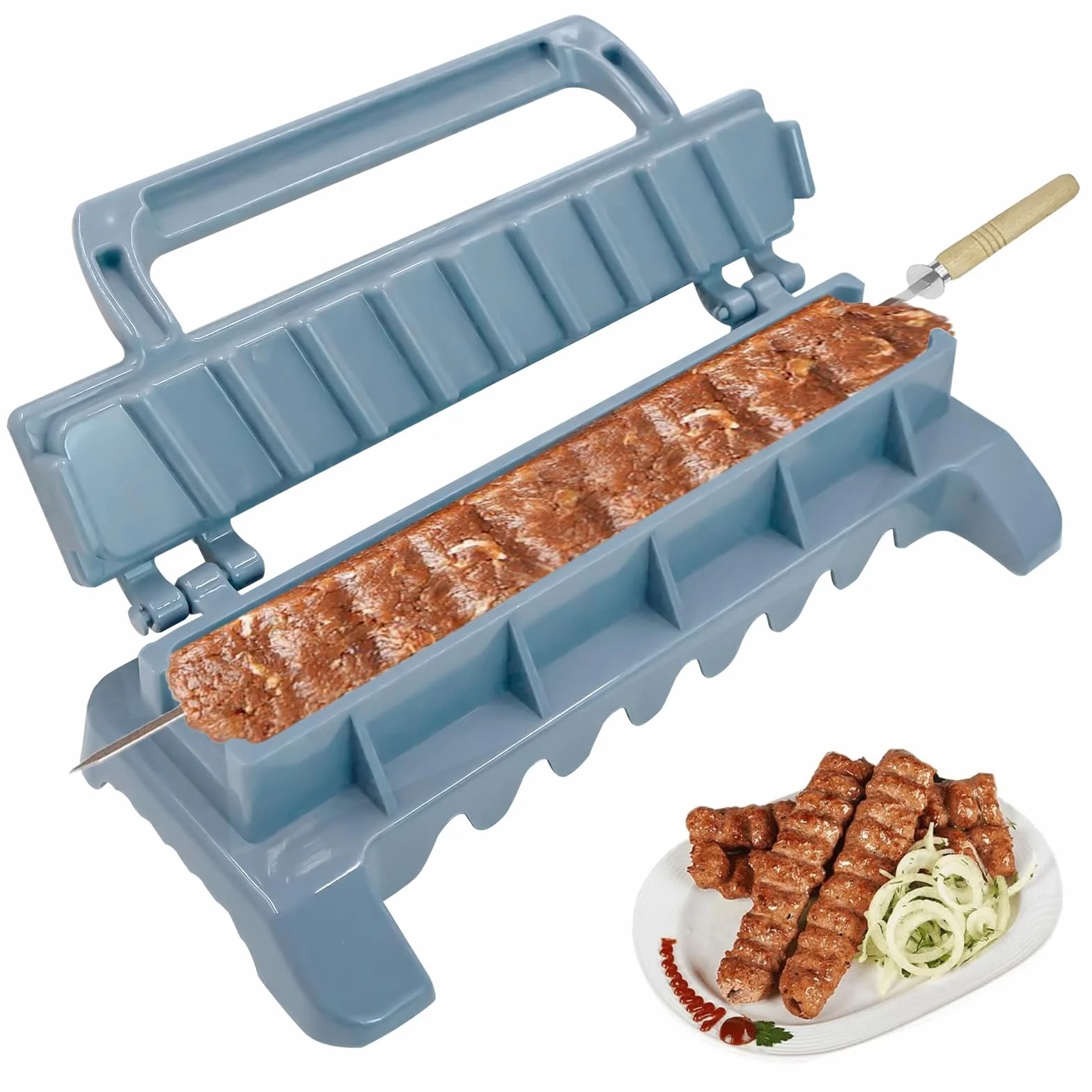 Kebab Maker - Spiedini per kebab e kebab manuali, spiedini per barbecue, facile da usare, kebab essenziali, in plastica