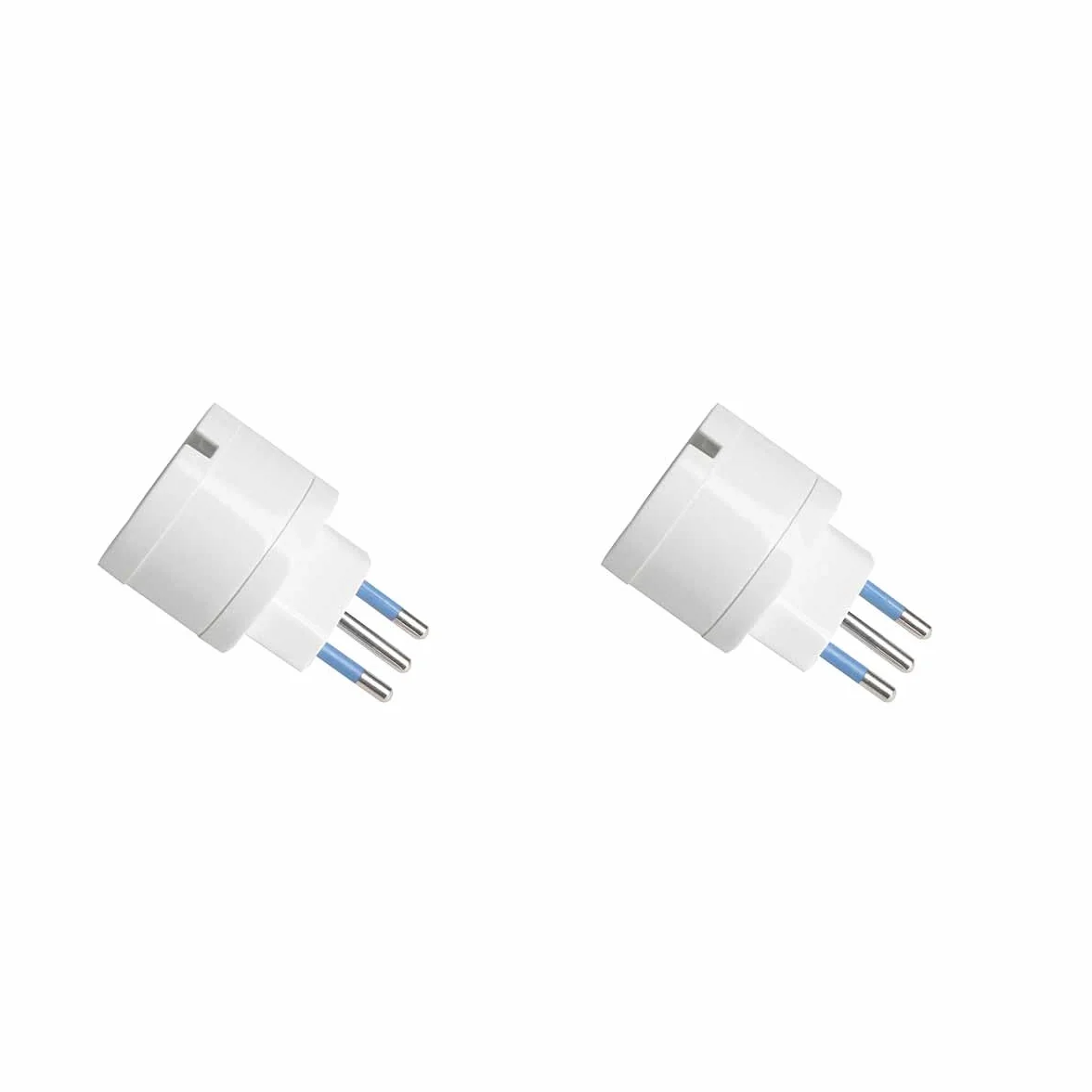 Adattatore Schuko 2P+T 10A/16A a Spina Italiana 10A Viaggio 250V 1500W 2 Pezzi Bianco