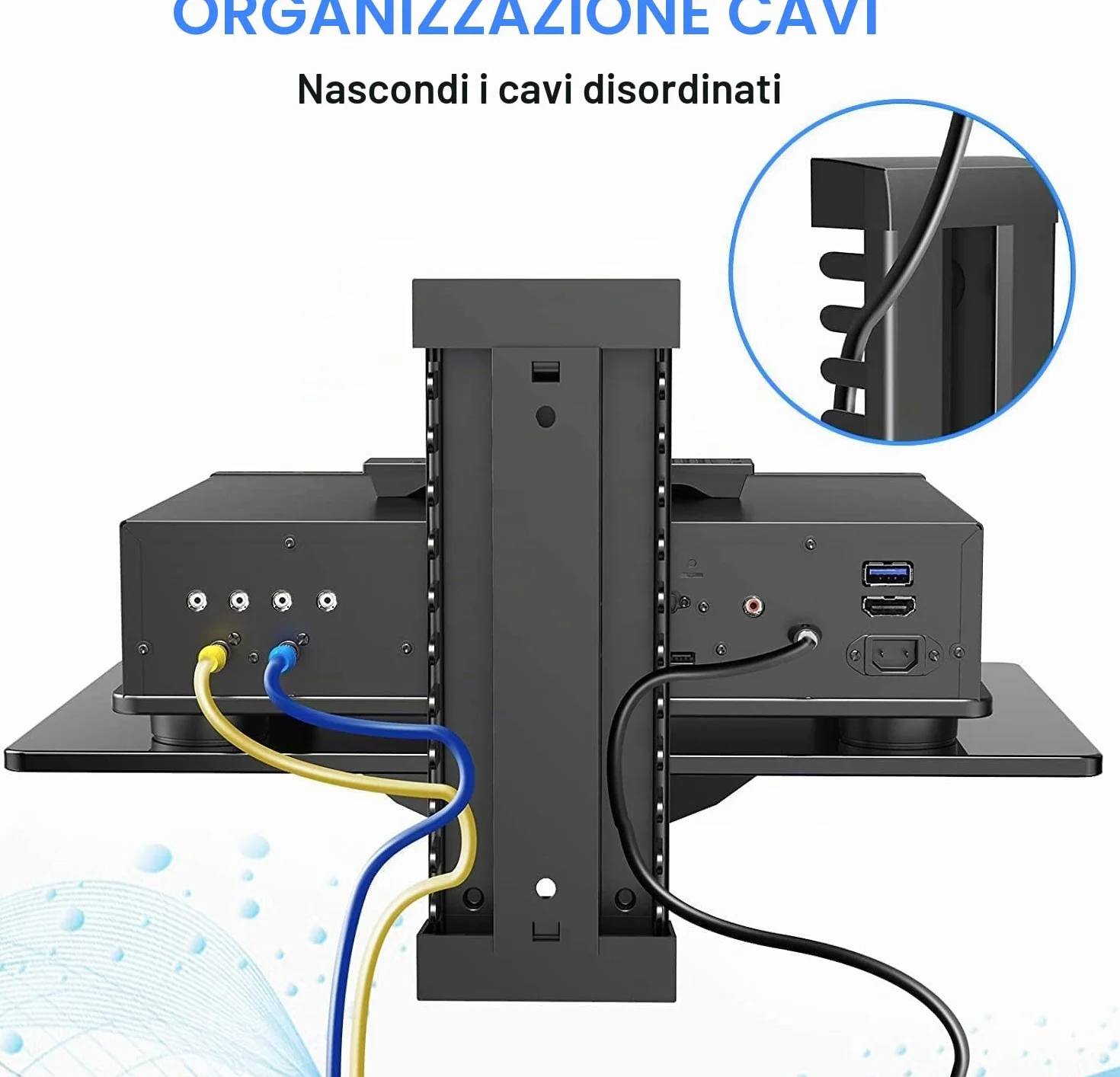 Suptek Supporto da Parete per Lettori DVD e Console TV con Ripiano in Vetro Nero CS201