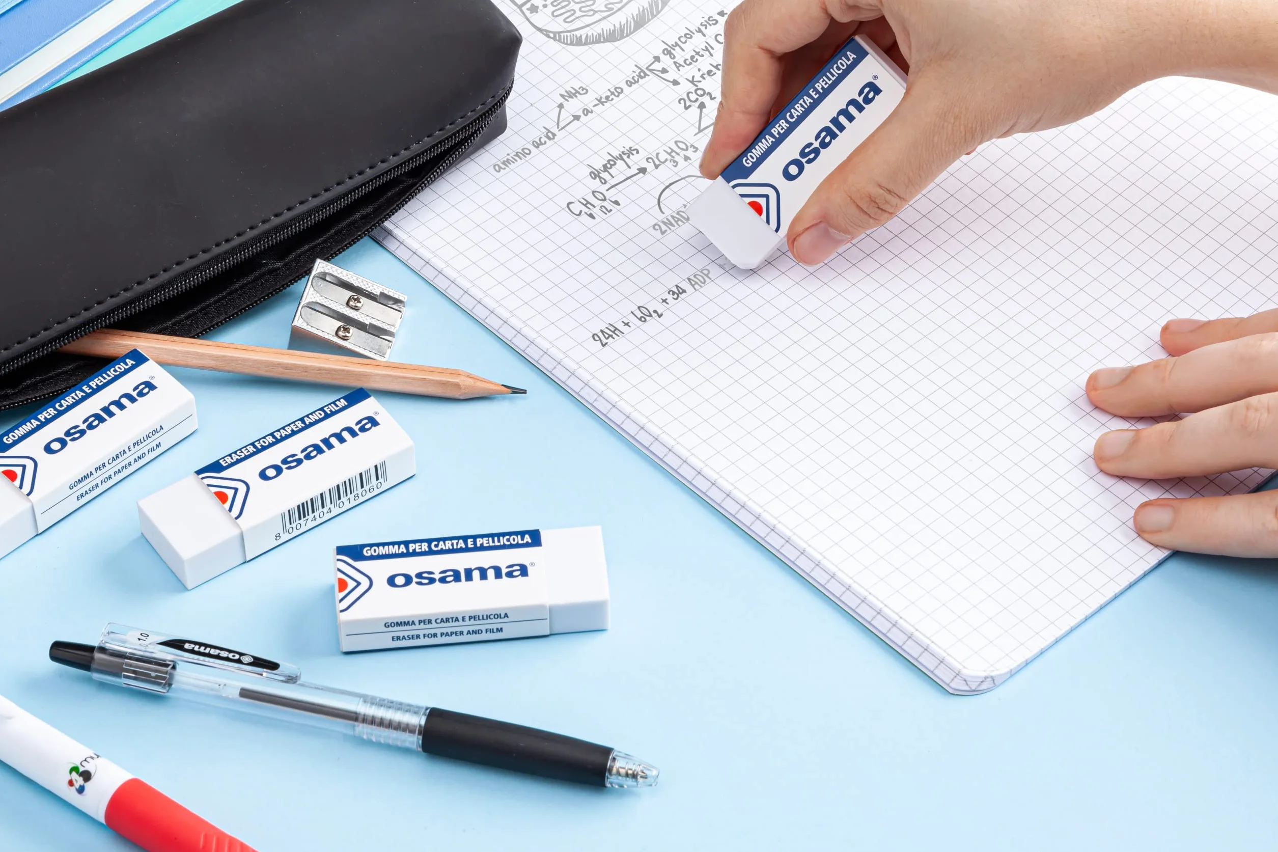 OSAMA Gomme da Cancellare Set 20 Pezzi Cancelleria Scuola Ufficio Bianco