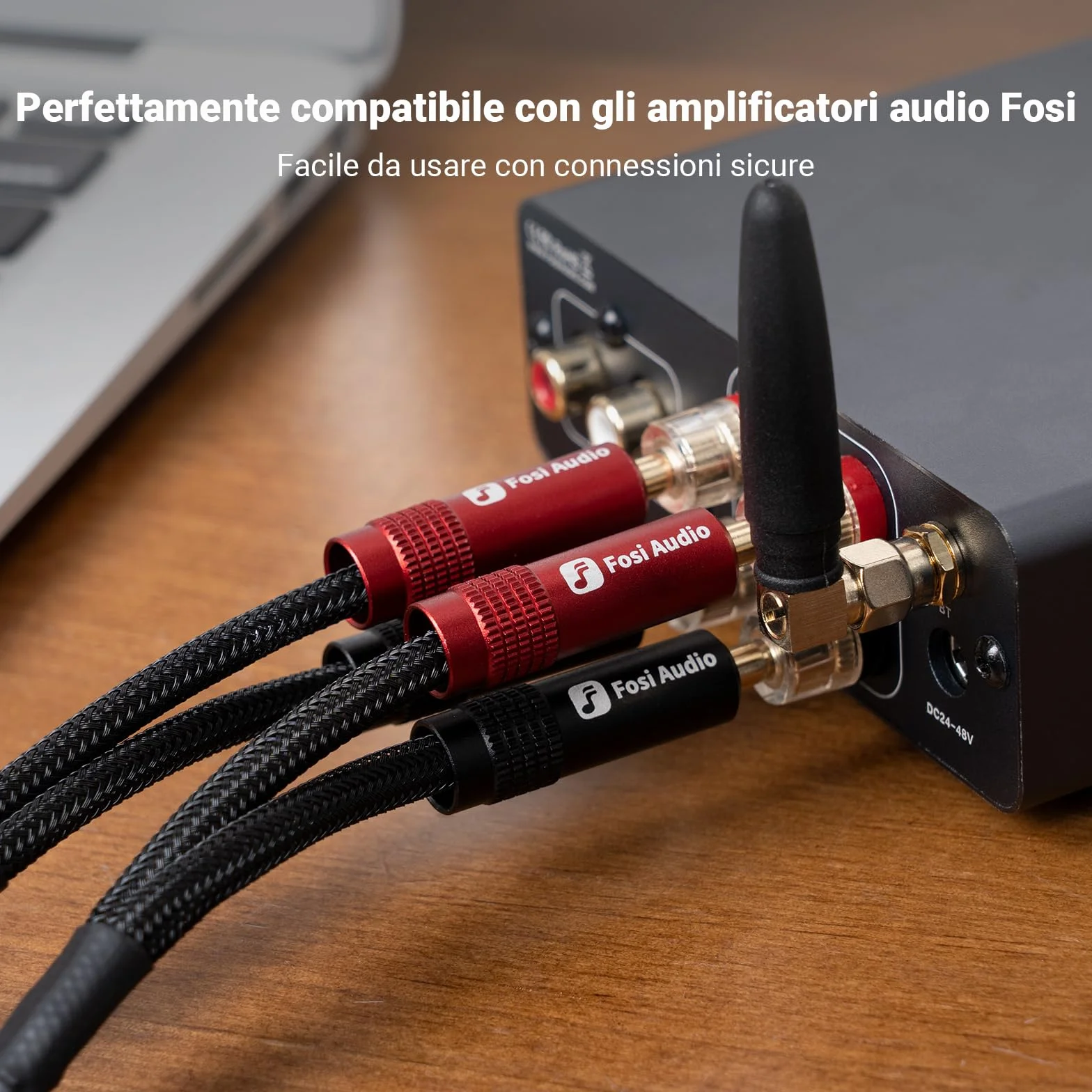 Fosi Audio Banana Plugs per altoparlanti placcate in oro, 2 coppie (4 PCS)