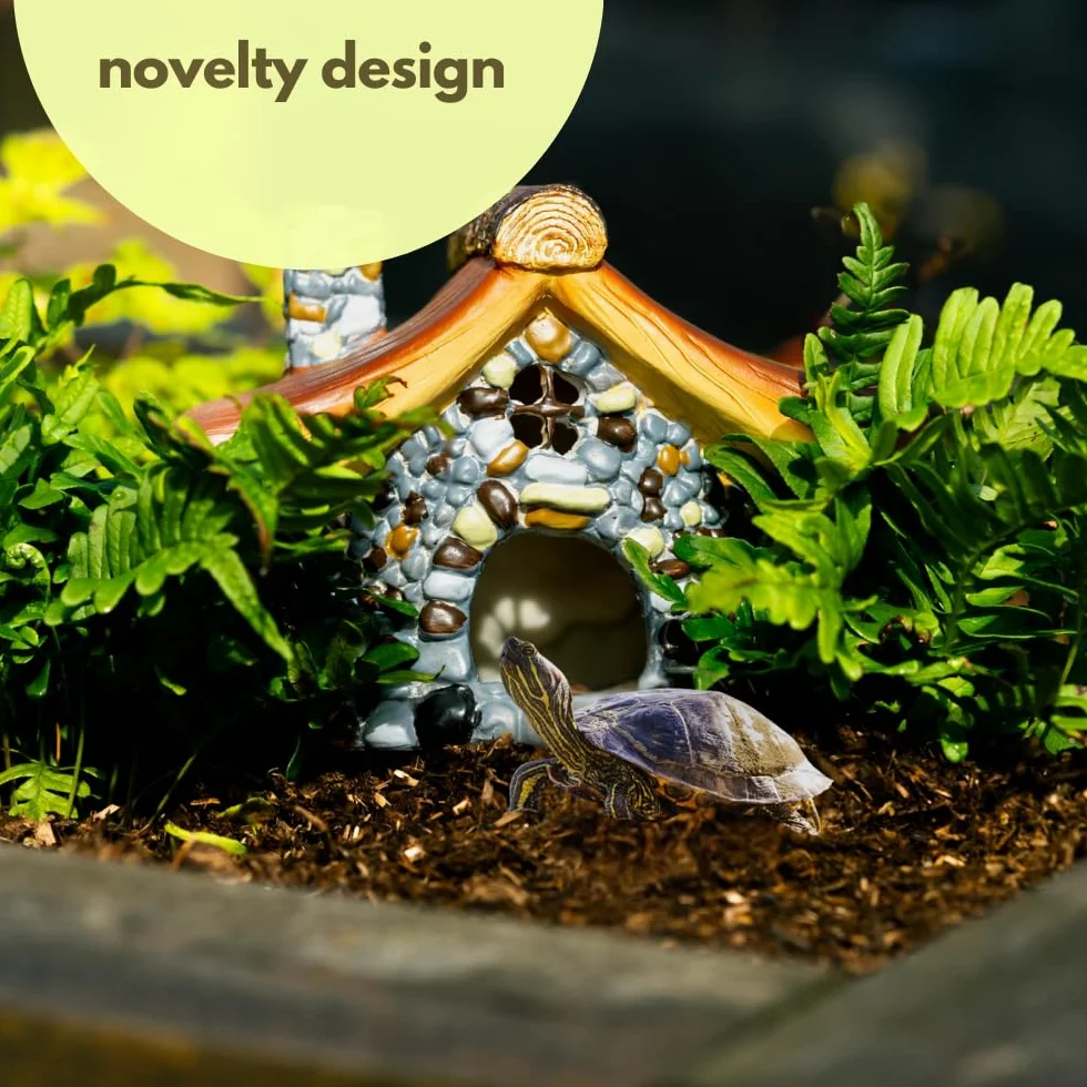 Garden Mile Casa per rane per laghetto da giardino, accessori per terrario per rettili, nascondigli e grotte per rettili, casa per rospi, accessori per rettili, nascondiglio per rettili