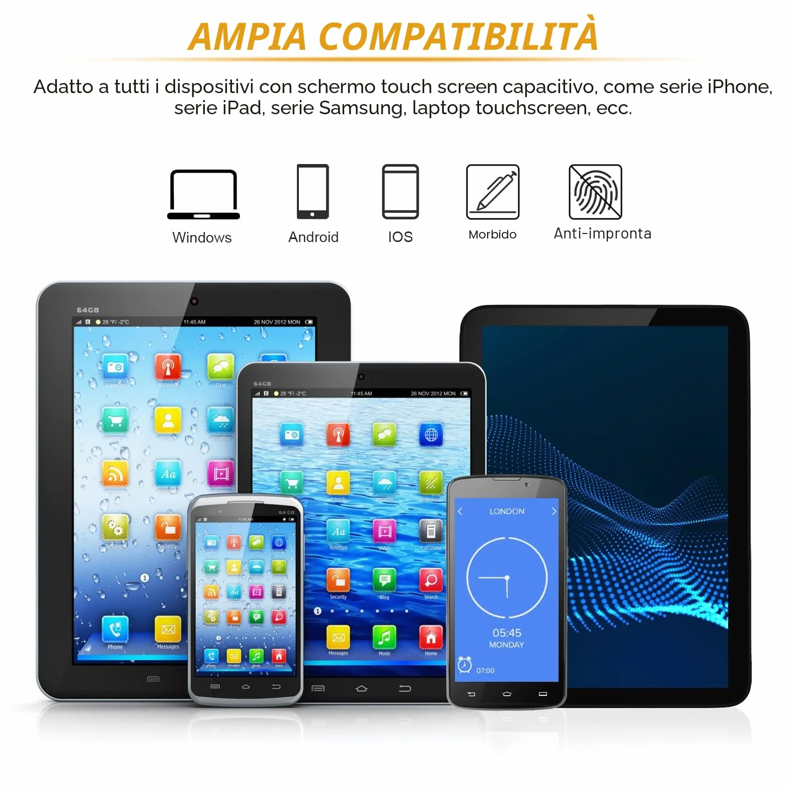 Pennini capacitivi per tablet iPad Mini iPad Pro iPad Air Samsung Galaxy vari colori