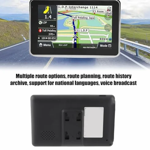 Navigatore GPS per Auto Touch Screen 5 Pollici DDR256M 8GB MP3 FM Mappa Europa Nero