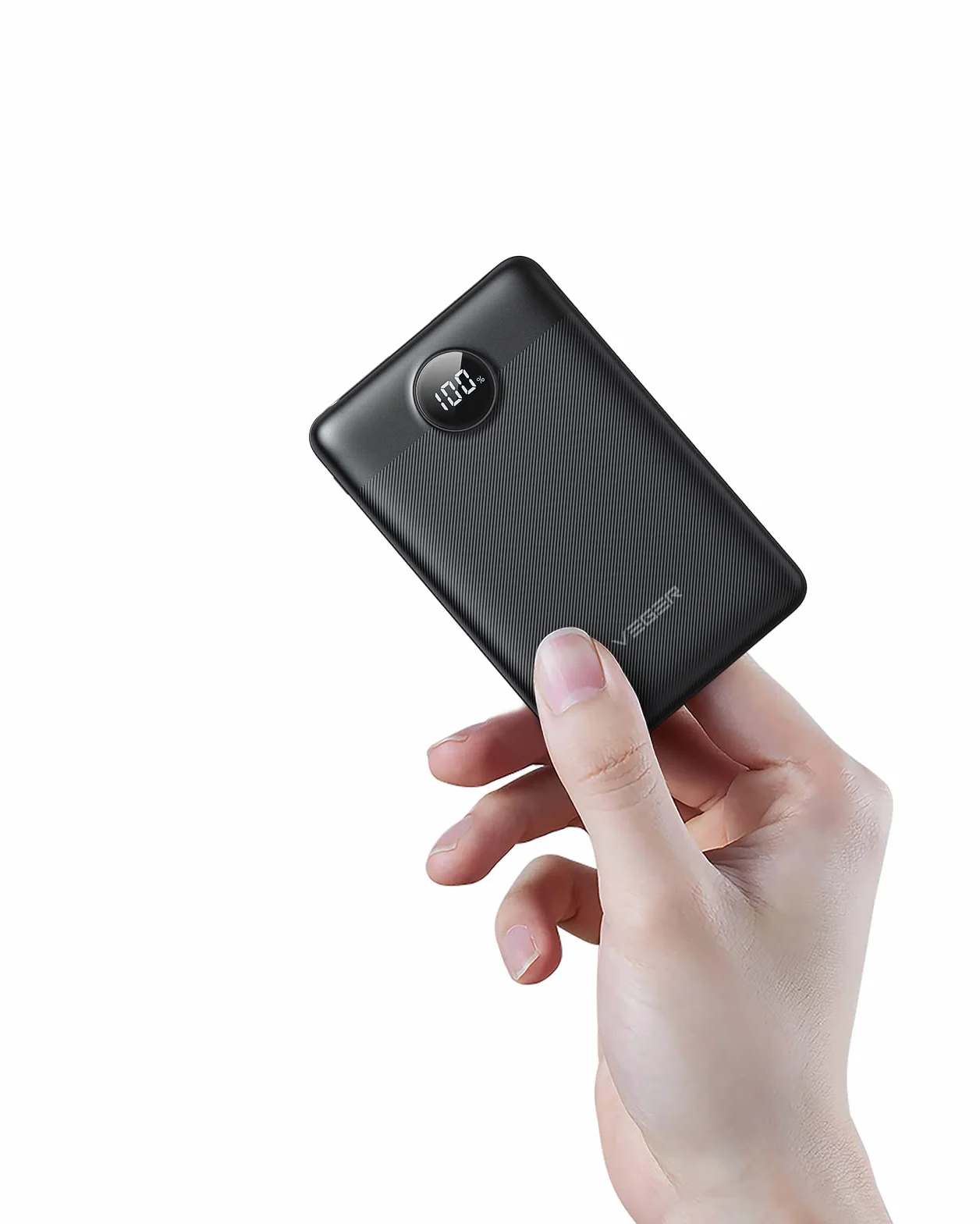 VEGER Power Bank 10000mAh Caricabatterie Portatile LED Display Mini Batteria Esterna 2 Ingressi 2 Uscite