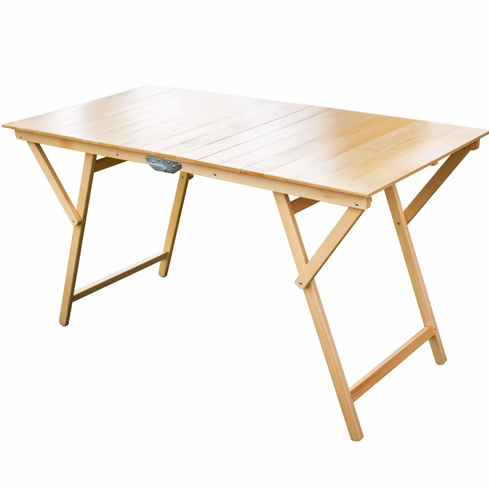 TAVOLO LAURA PIEGHEVOLE STRISCE IN LEGNO DI FAGGIO 70X140 CM NATURALE FRASM 610084