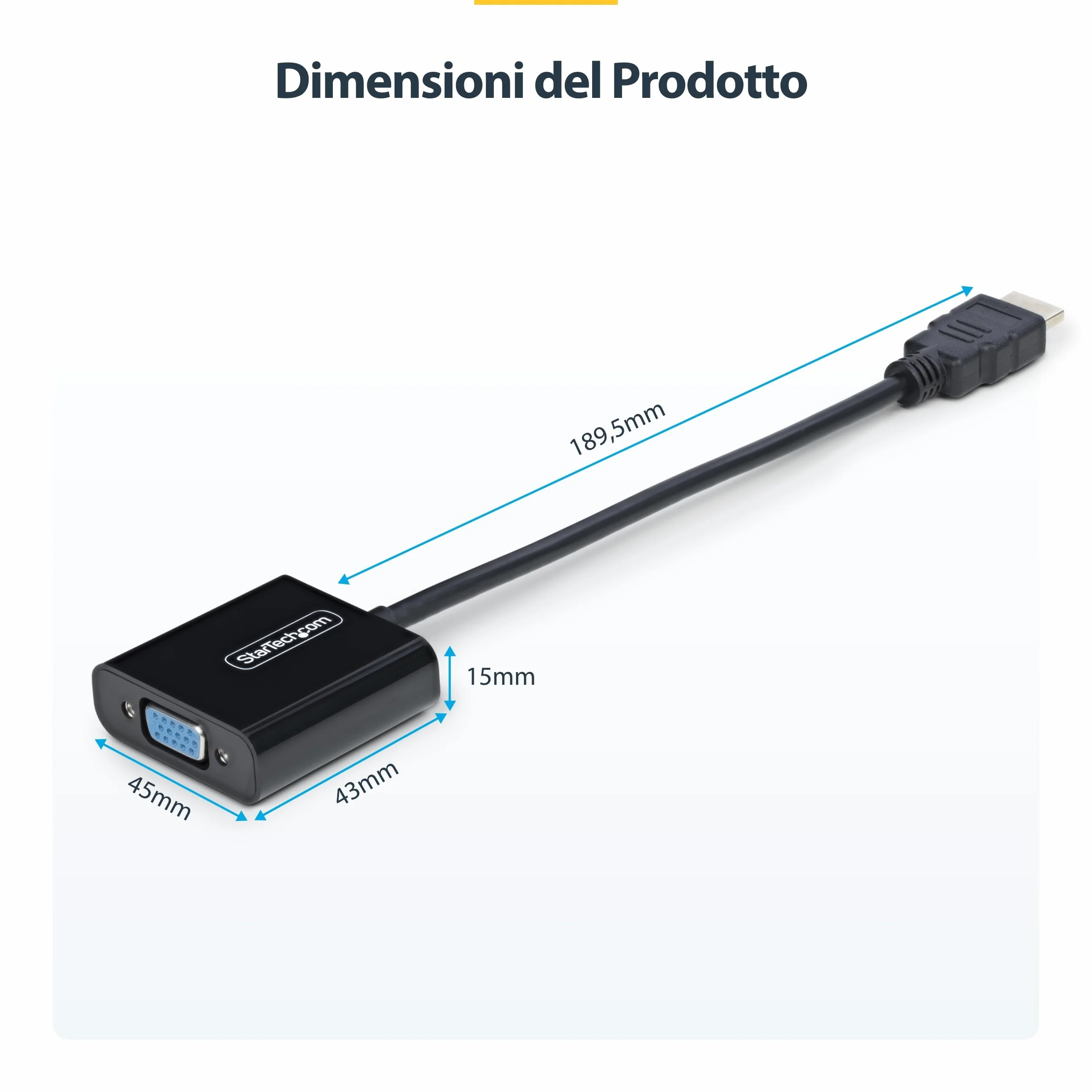 StarTech.com Adattatore HDMI a VGA Convertitore Video Attivo 1080p