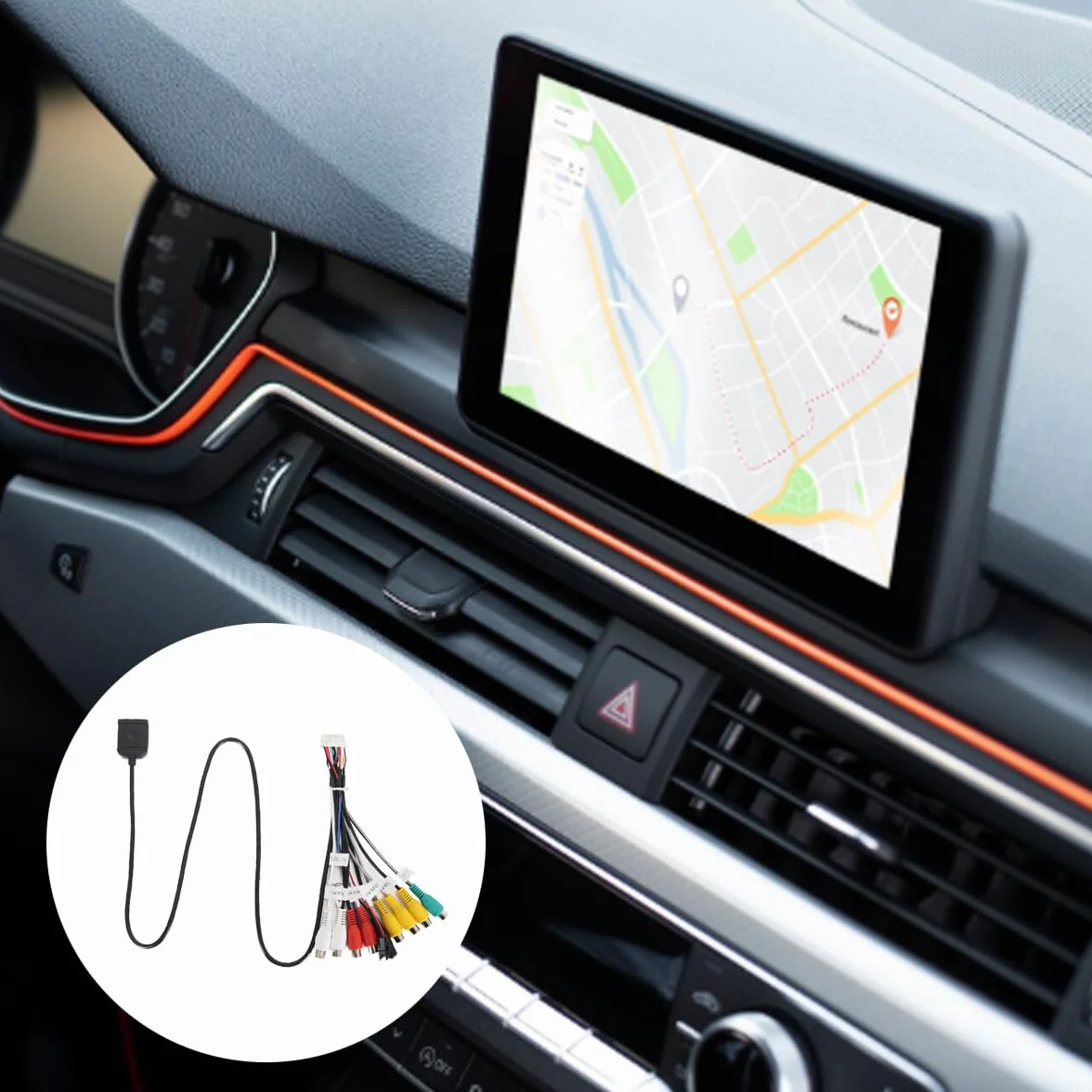 Cavo per autoradio Android 20 pin con adattatore slot scheda SIM per navigatore GPS multimediale