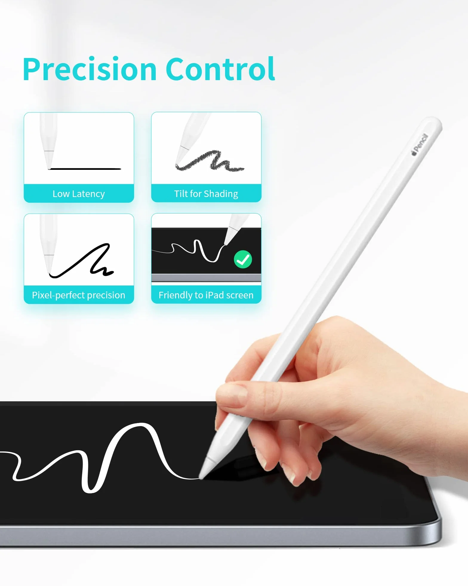 Metapen Punte per iPad Compatibili con Apple Pencil 1ª/2ª Gen e Logitech Stylus, Durevoli e Sensibili (4 Pezzi, Bianco)
