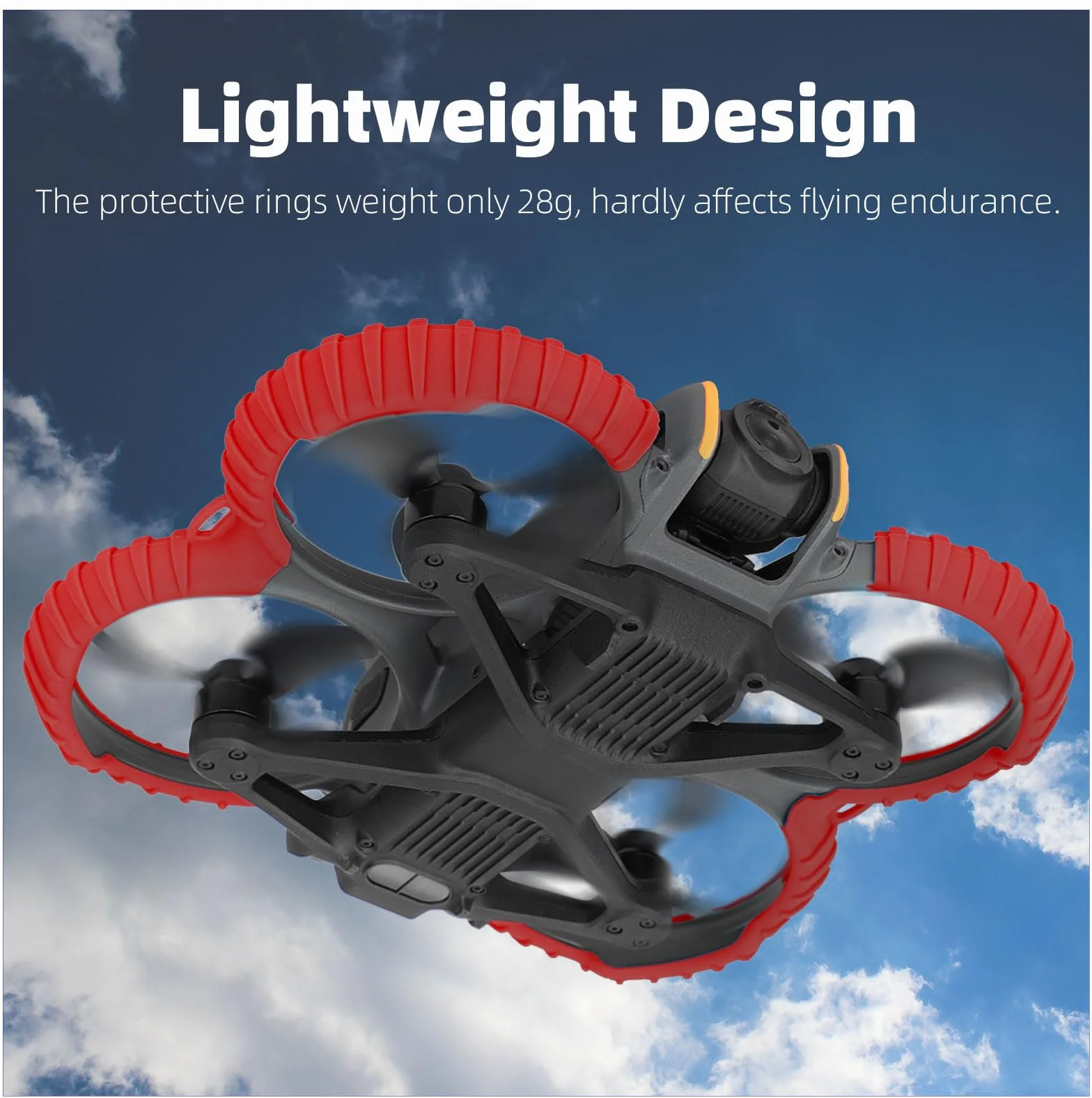 DJI Avata 2 TPU Propeller Guard Anelli di Protezione Paraurti Posteriore Nero Set