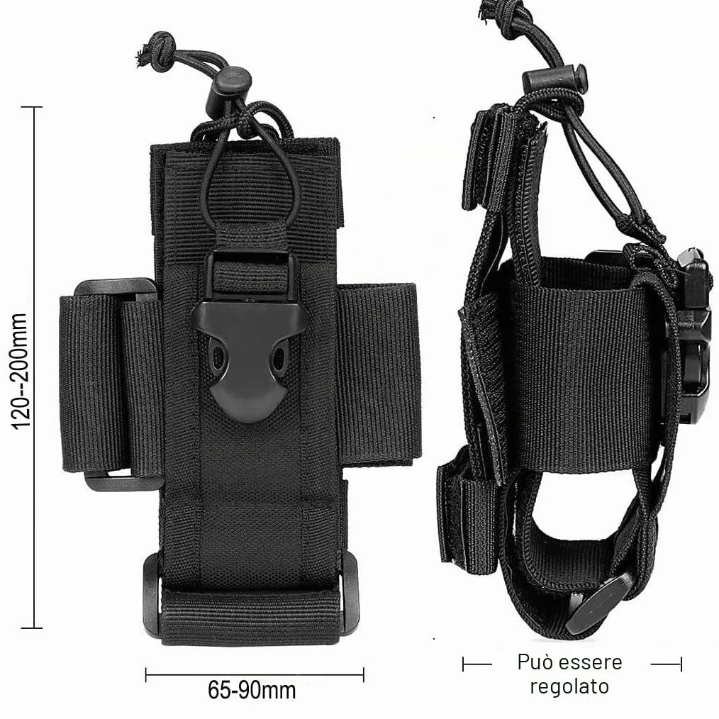 Molle Tactical Radio Pouch Holster, Adjustable Waist Belt for Walkie Talkie, Police Military Radio Holder