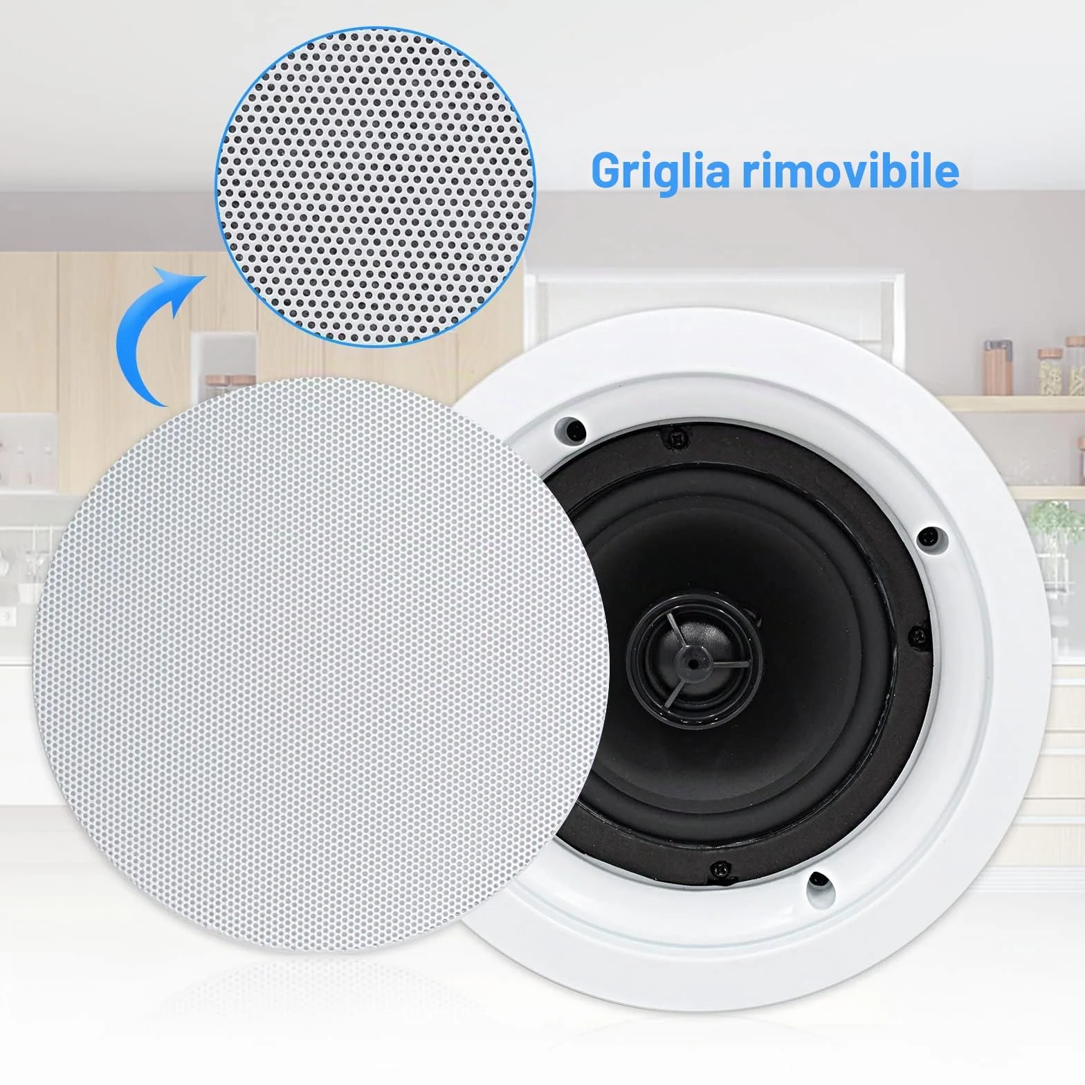 Herdio Altoparlanti da Soffitto Bluetooth 5,25 Pollici 600 Watt 4 Pezzi
