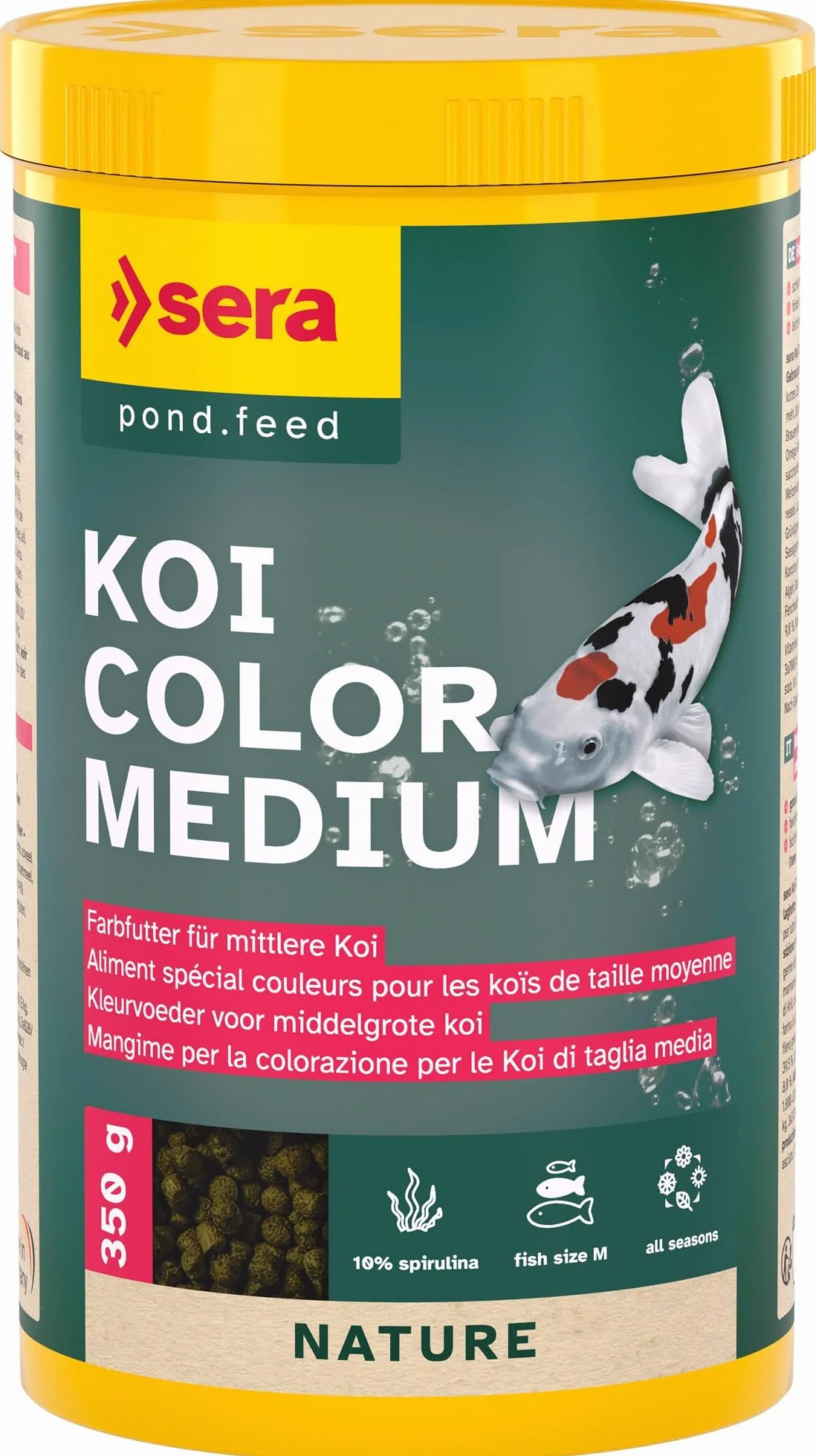 sera koi color medium 1 L | mangime per la colorazione per Koi di medie dimensioni 1.000 ml | senza coloranti e conservanti