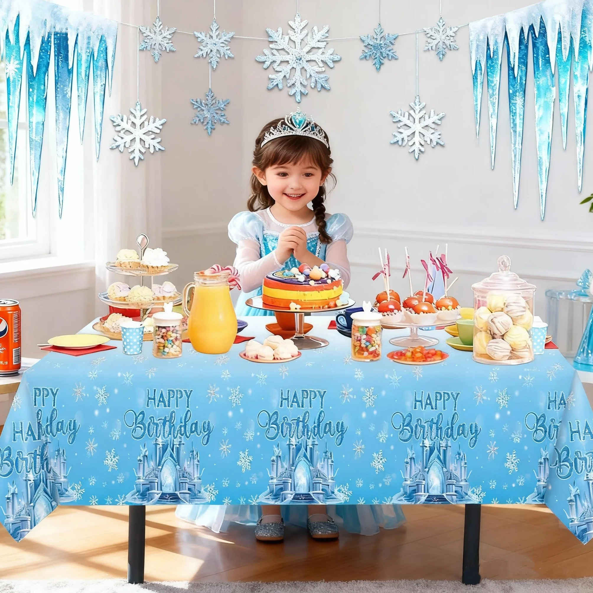 PHOGARY Obrus Frozen 137 x 274 cm Plastikowy na Przyjęcie