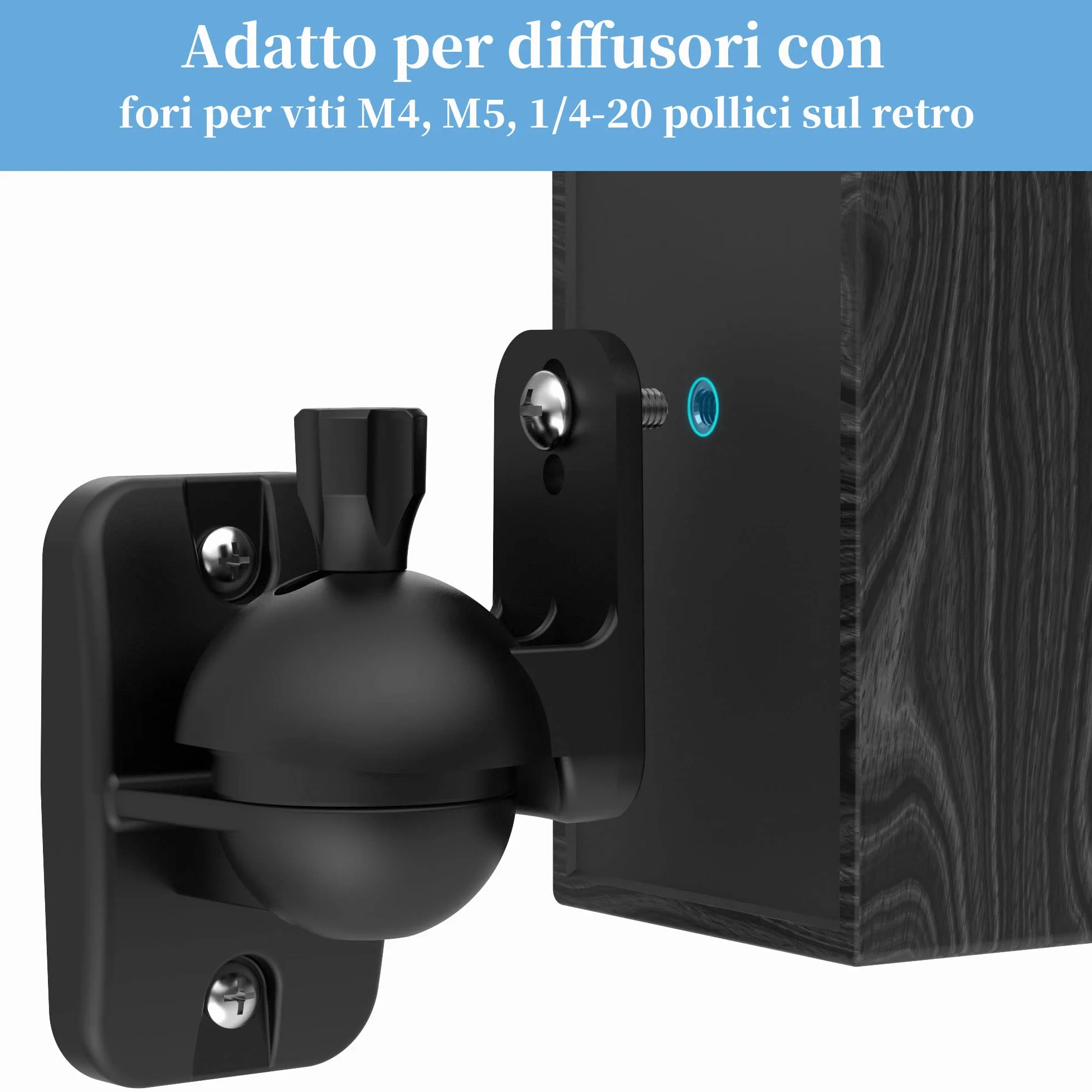 Cozycase Coppia Supporti da Parete per Altoparlanti 2 pezzi Girevoli Inclinabili Staffe per Casse a parete fino a 3,5 kg Nero
