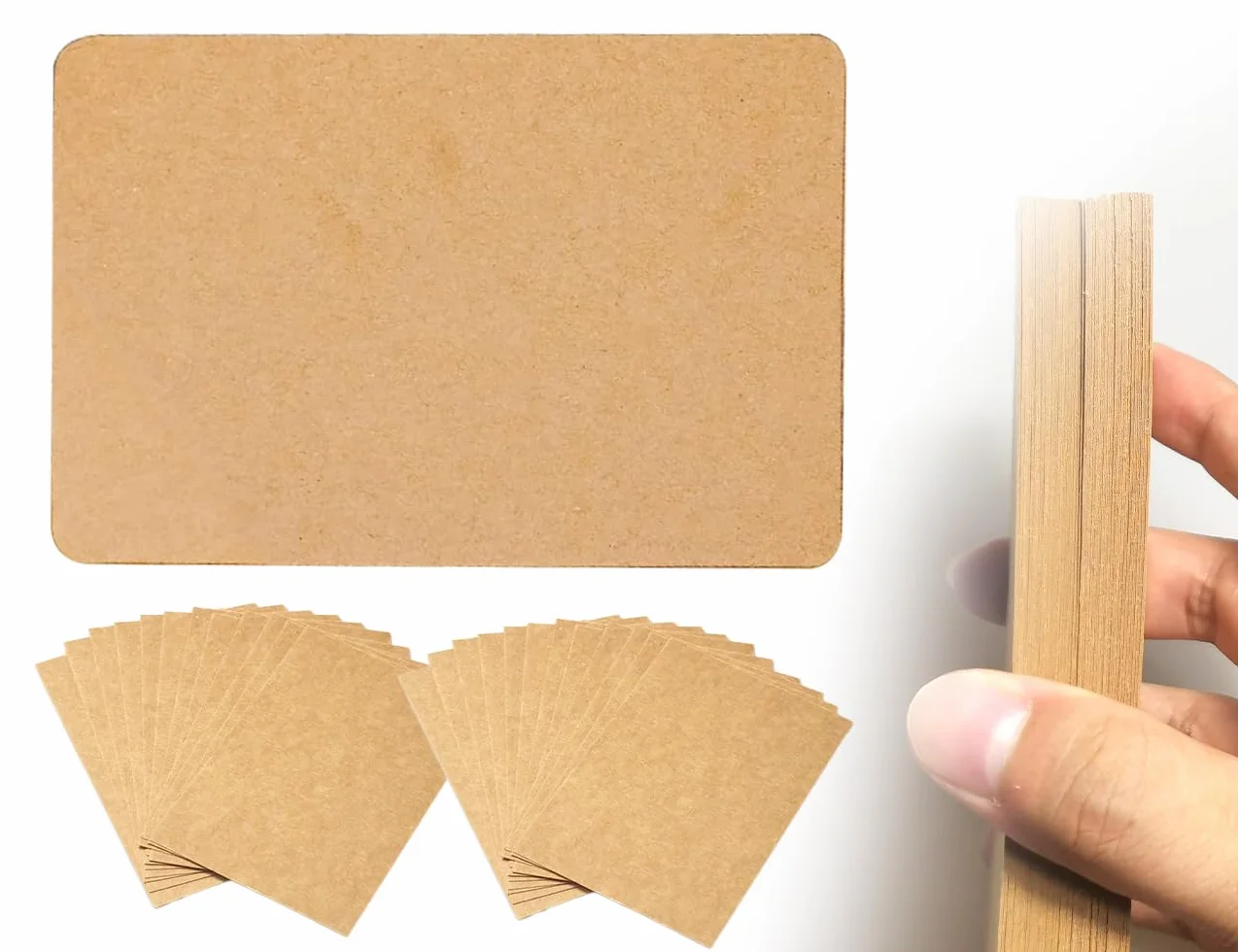 KAPSING 40 pezzi cartoline kraft 300 g/m² A6 per biglietti da visita e inviti (marrone)