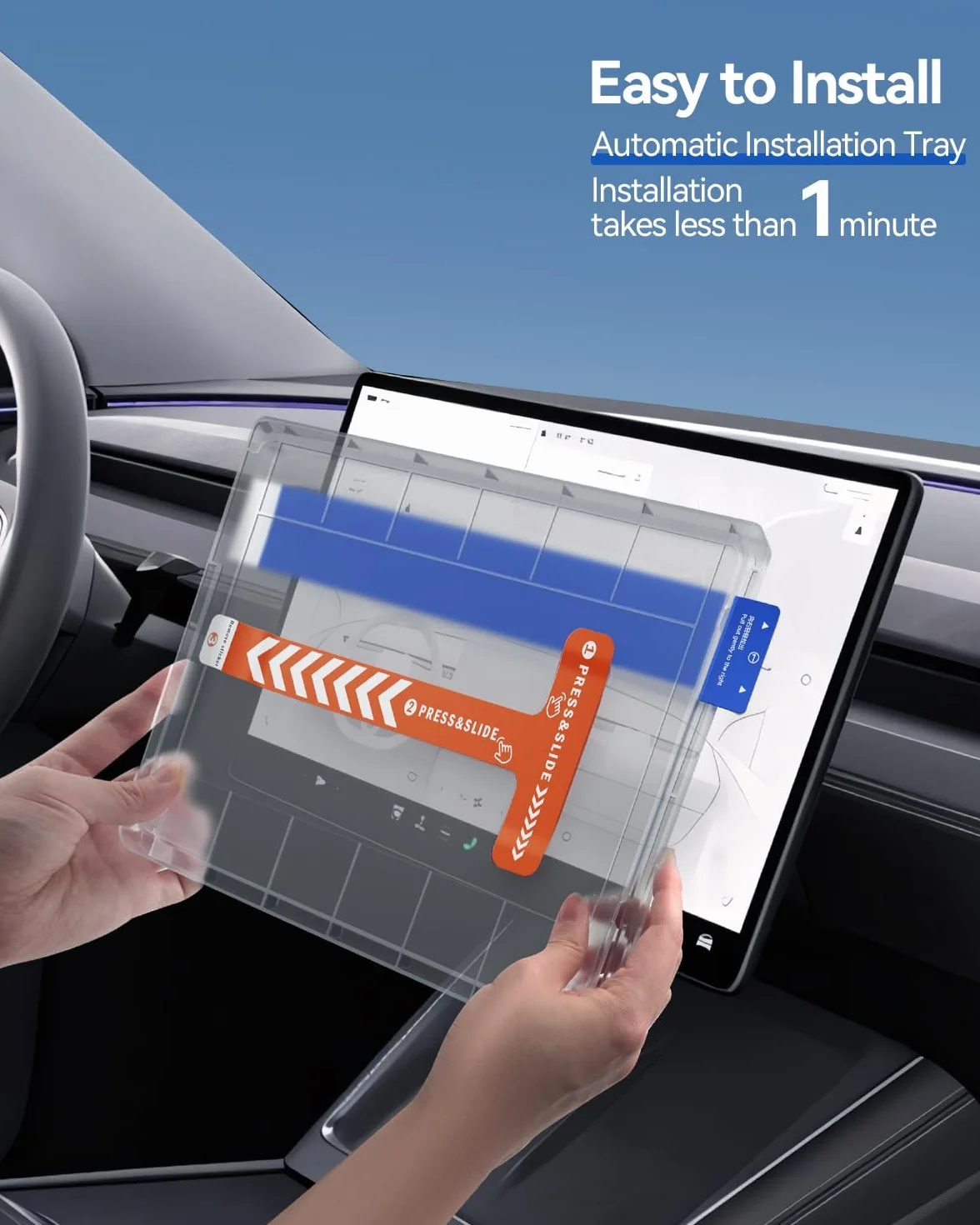 Pellicola Protettiva per Tesla Model Y 2026 Premium/Performance, Opaco Antiriflesso Display 9H Vetro Temperato 2 Pezzi 16" + 8"