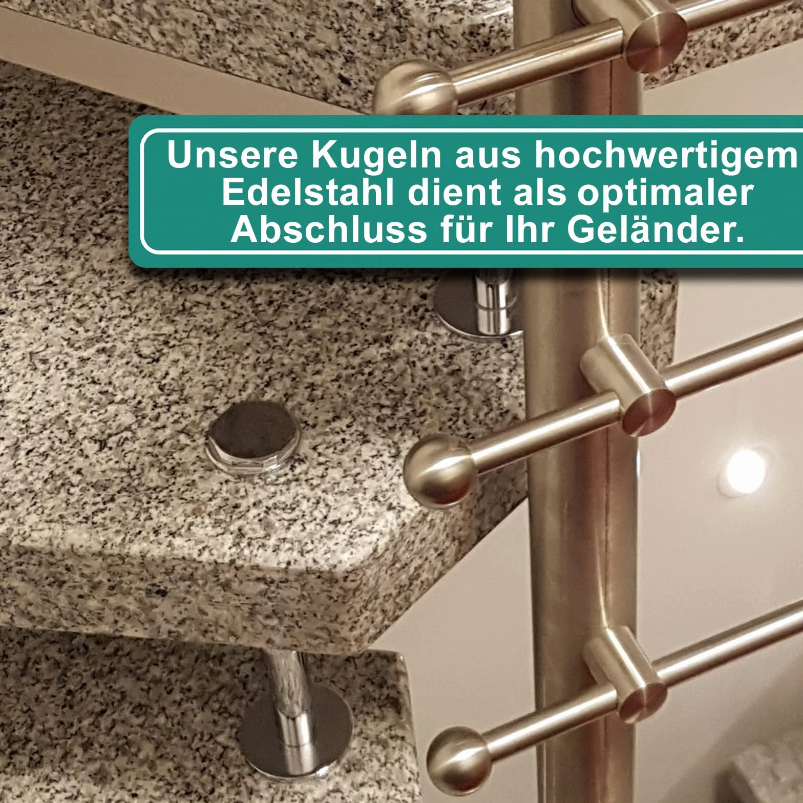 PRIOstahl Sfera decorativa a sfera in acciaio inox, 10 sfere di diametro 20 mm, con foro cieco da 10 mm, per ringhiere, asta rotonda per balcone, scale, pali in acciaio inox V2A
