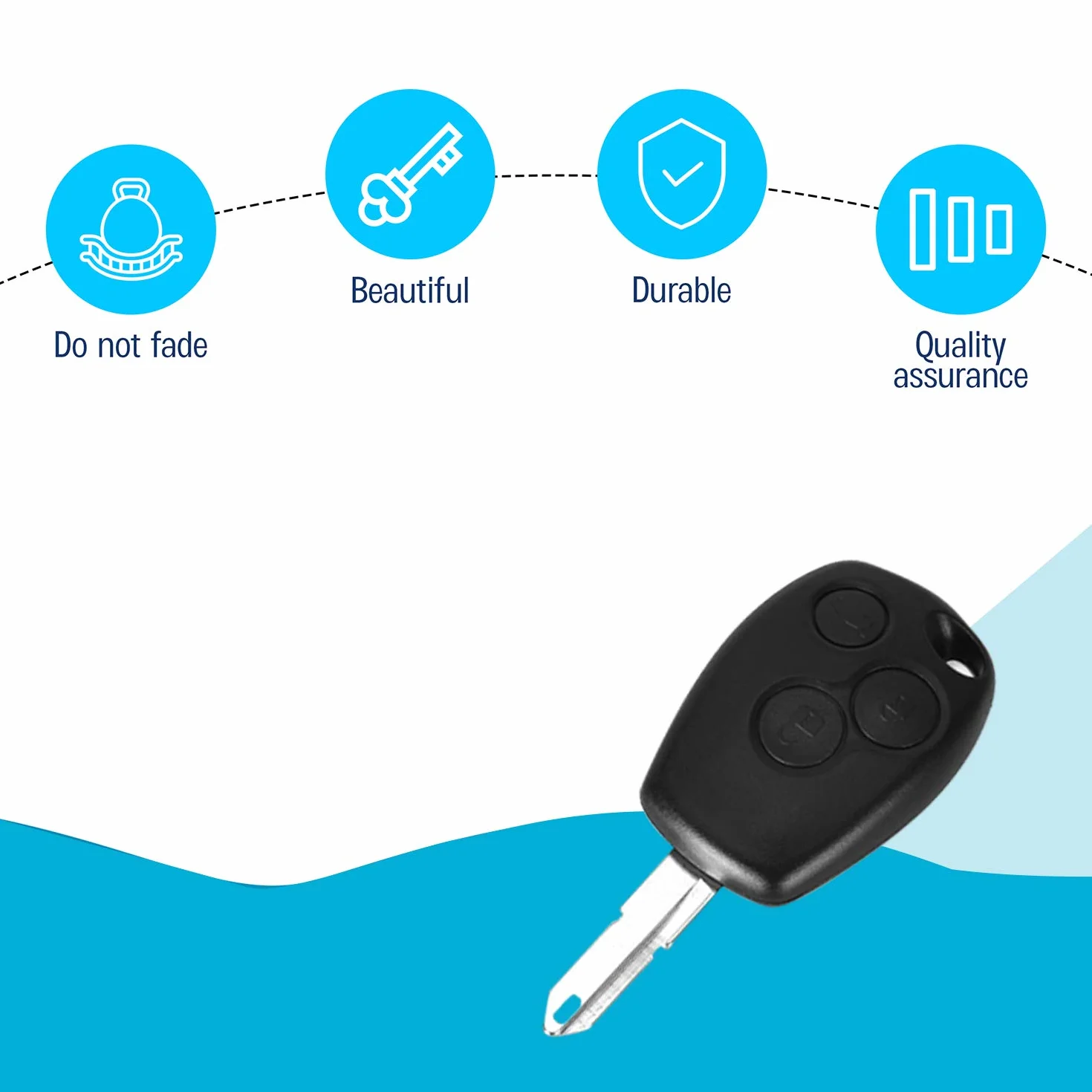 Guscio Chiave Renault Trafic Master Clio Kangoo Opel Movano Vivaro 3 Tasti Telecomando con Batteria