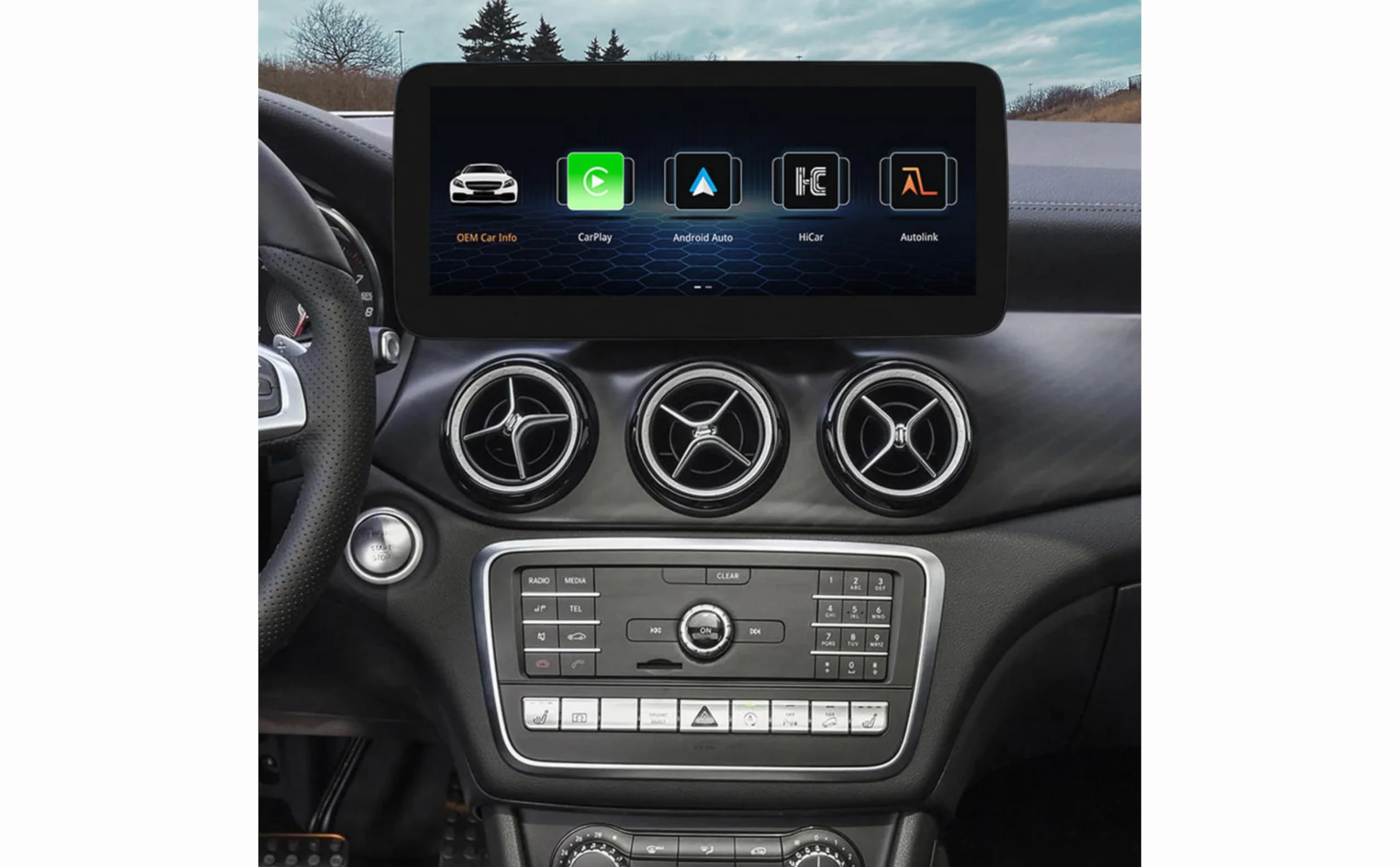 Monitor 10.25" Mercedes Classe A W176 CLA C117 GLA X156 NTG 4.5 4.7 Linux Apple CarPlay Android Auto Wireless Schermo HD IPS OEM Plug & Play