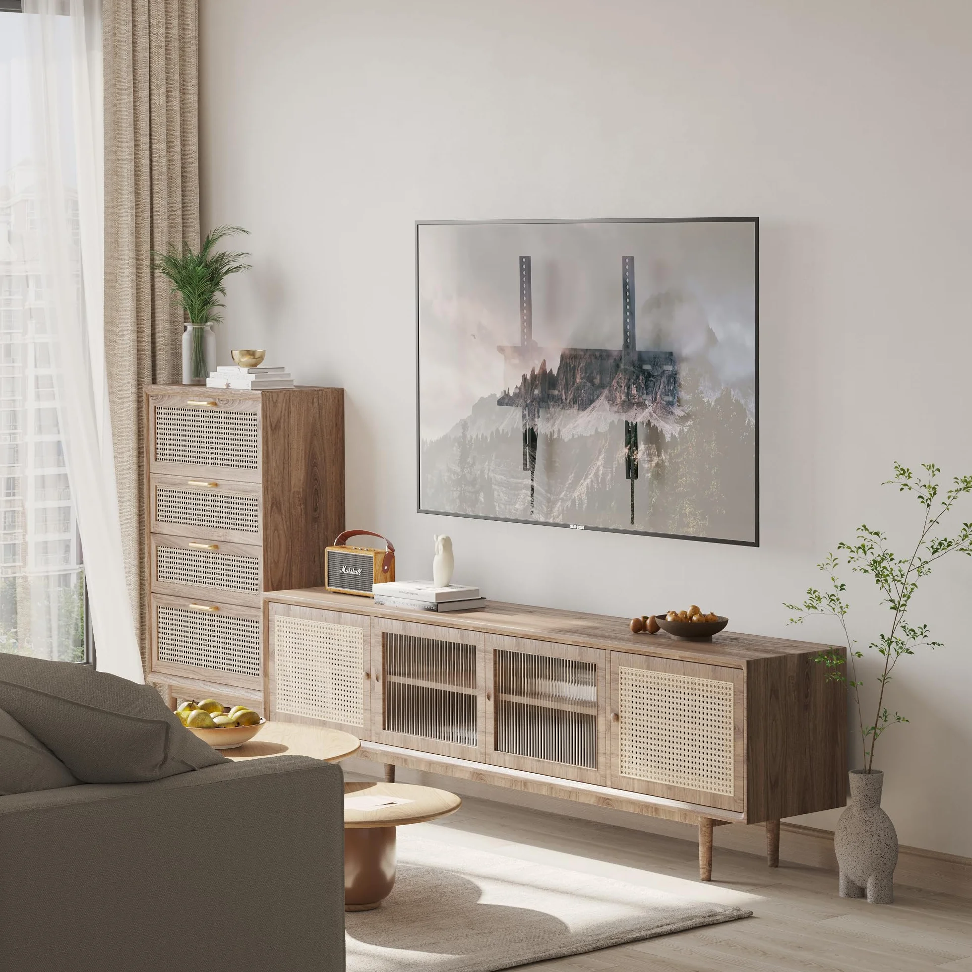 BONTEC Supporto da Parete per TV Inclinabile 23-65 Pollici VESA 400x400mm Fino a 45 kg