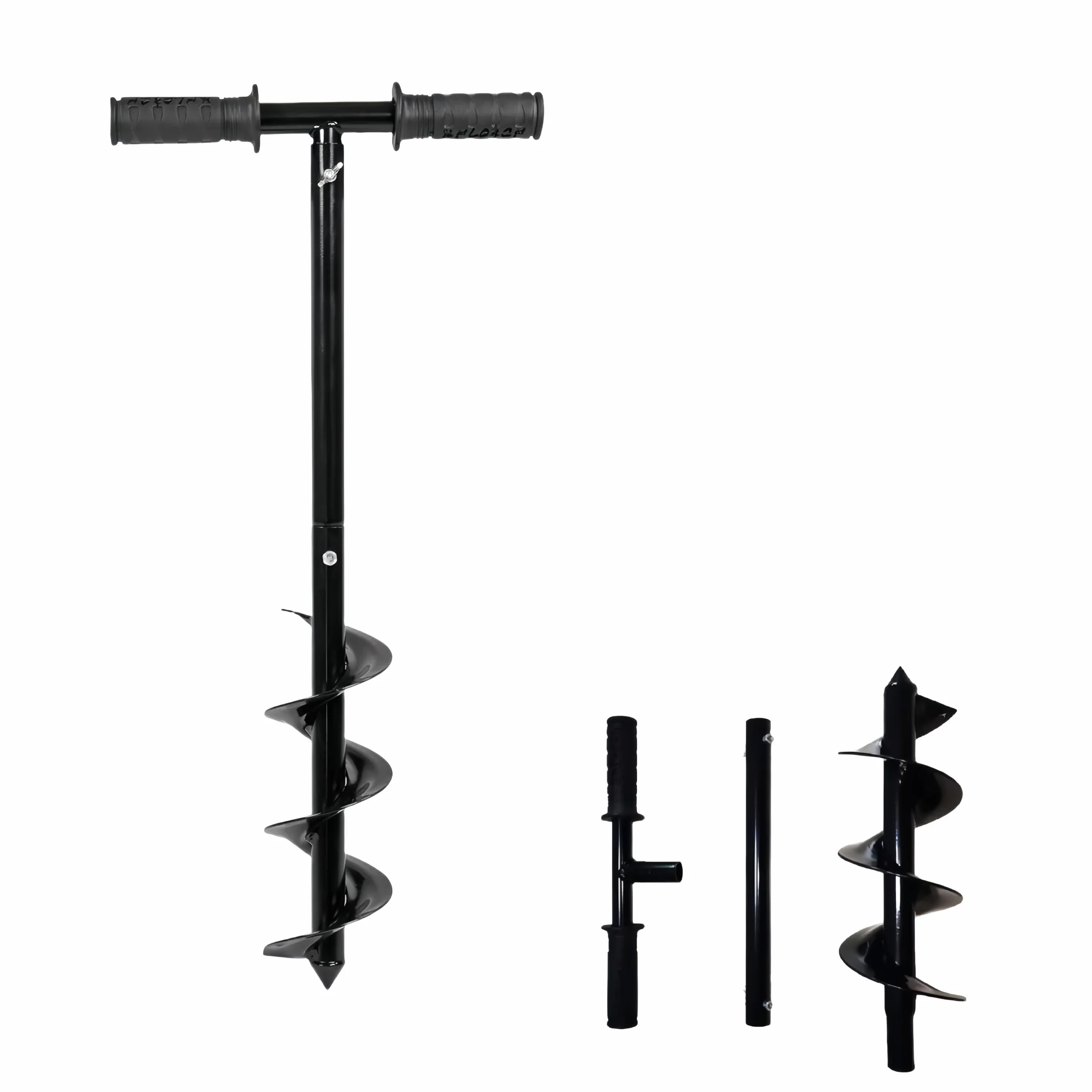 Trivella per pali di recinzione, scavatrice manuale per fori per pali, 10 x 60 cm, scavatrice con manico antiscivolo, coclea regolabile per giardinaggio, piantagione di bulbi, foro per ombrello,