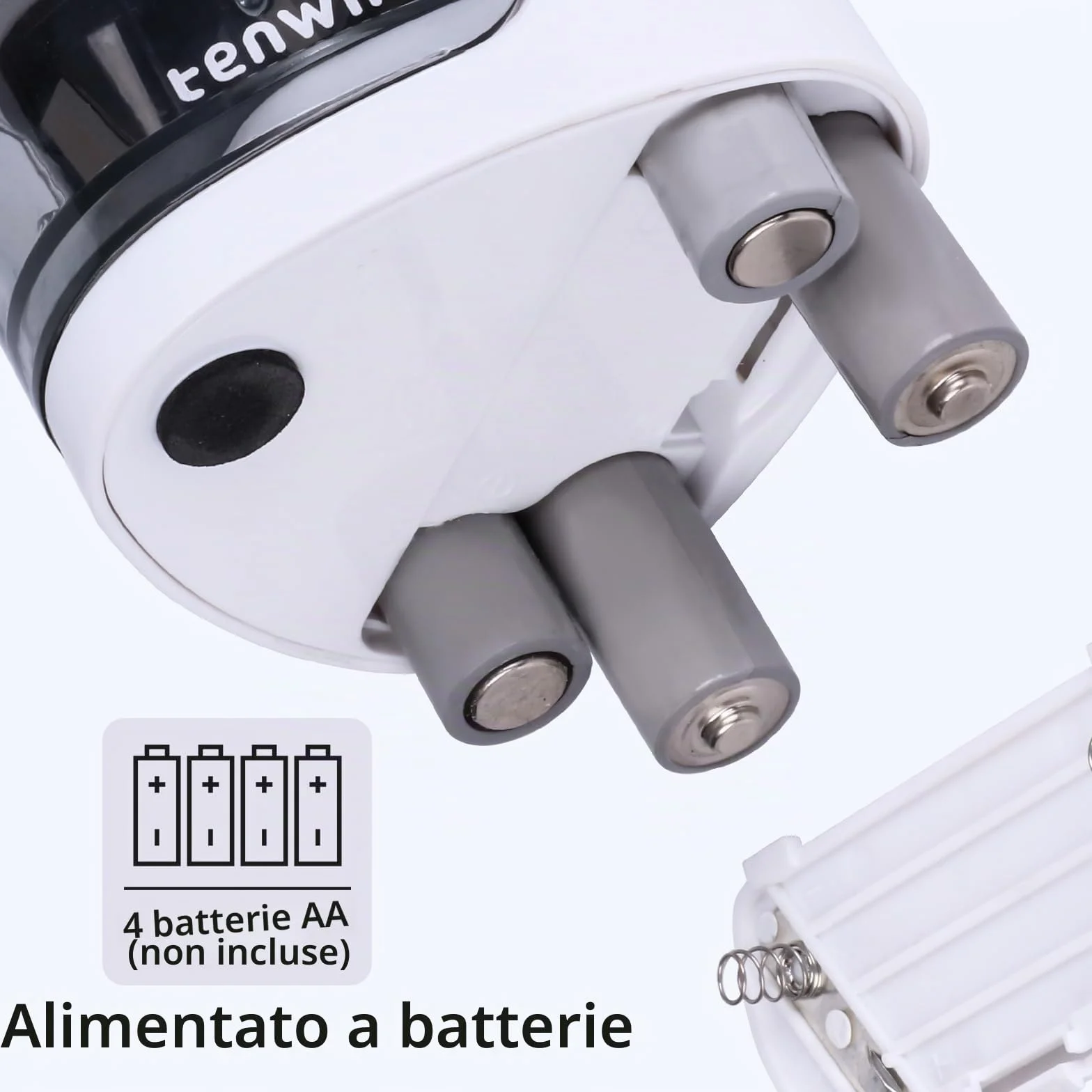 Tenwin temperamatite elettrico a batteria doppio foro per matite 6-12 mm No.2, lama durevole, argento