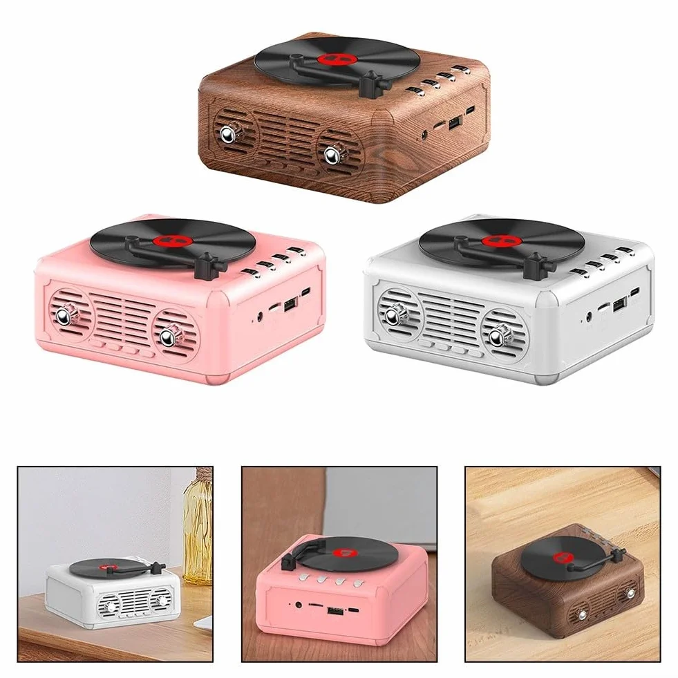Przenośny odtwarzacz CD Bluetooth z głośnikiem na TF USB różowy