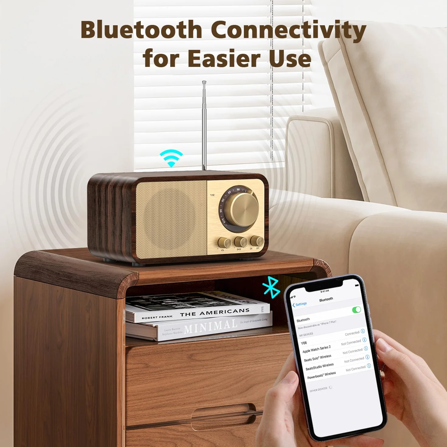 Radio Nostalgiche FM Bluetooth Vintage Cucina Camera da Letto Supporto TF AUX USB