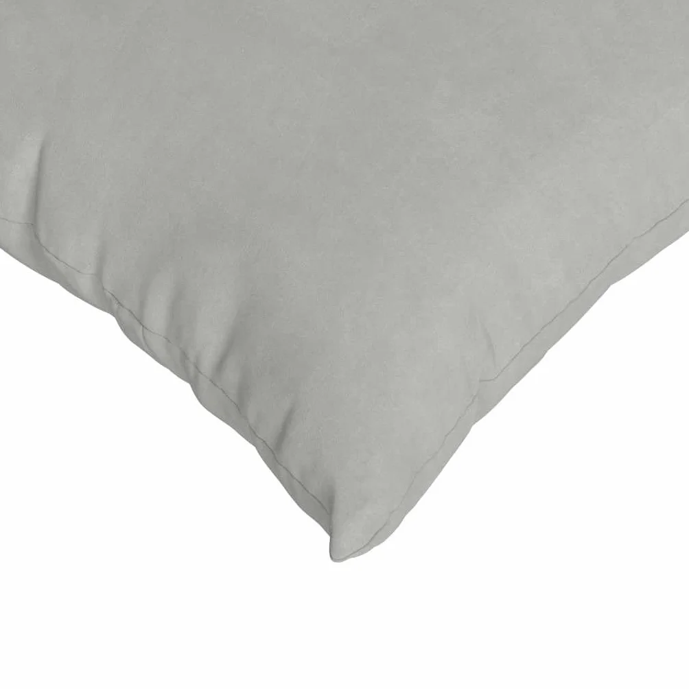 Cuscino divano 2 pezzi grigio chiaro 60x40 cm tessuto con cerniera imbottitura poliestere