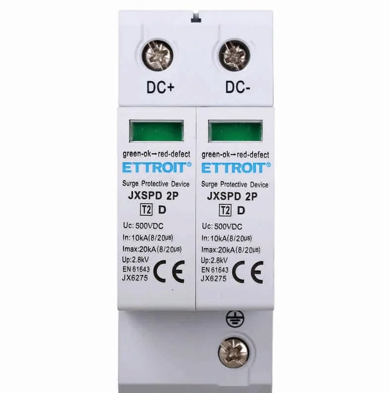 Scaricatore Di Sovratensione Fotovoltaico DC Tipo 2 T2 2P 2 Moduli DIN 500V 2.8KV 10KA