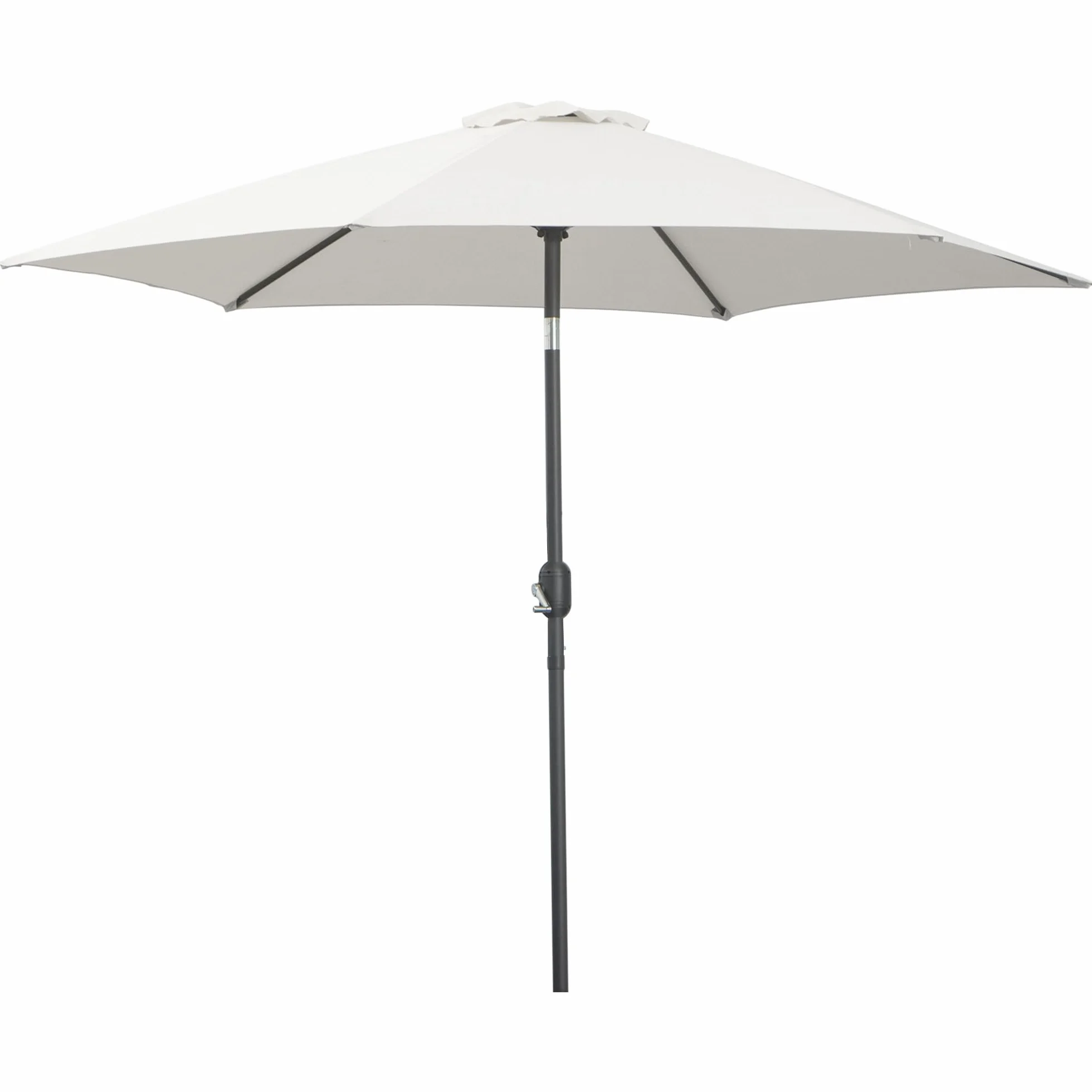 Outsunny Ombrellone da Giardino Ø2.6x2.35 m Inclinabile con Manovella, Ombrellone da Esterno a 6 Stecche in Alluminio, Metallo e Poliestere 180g/㎡, Crema