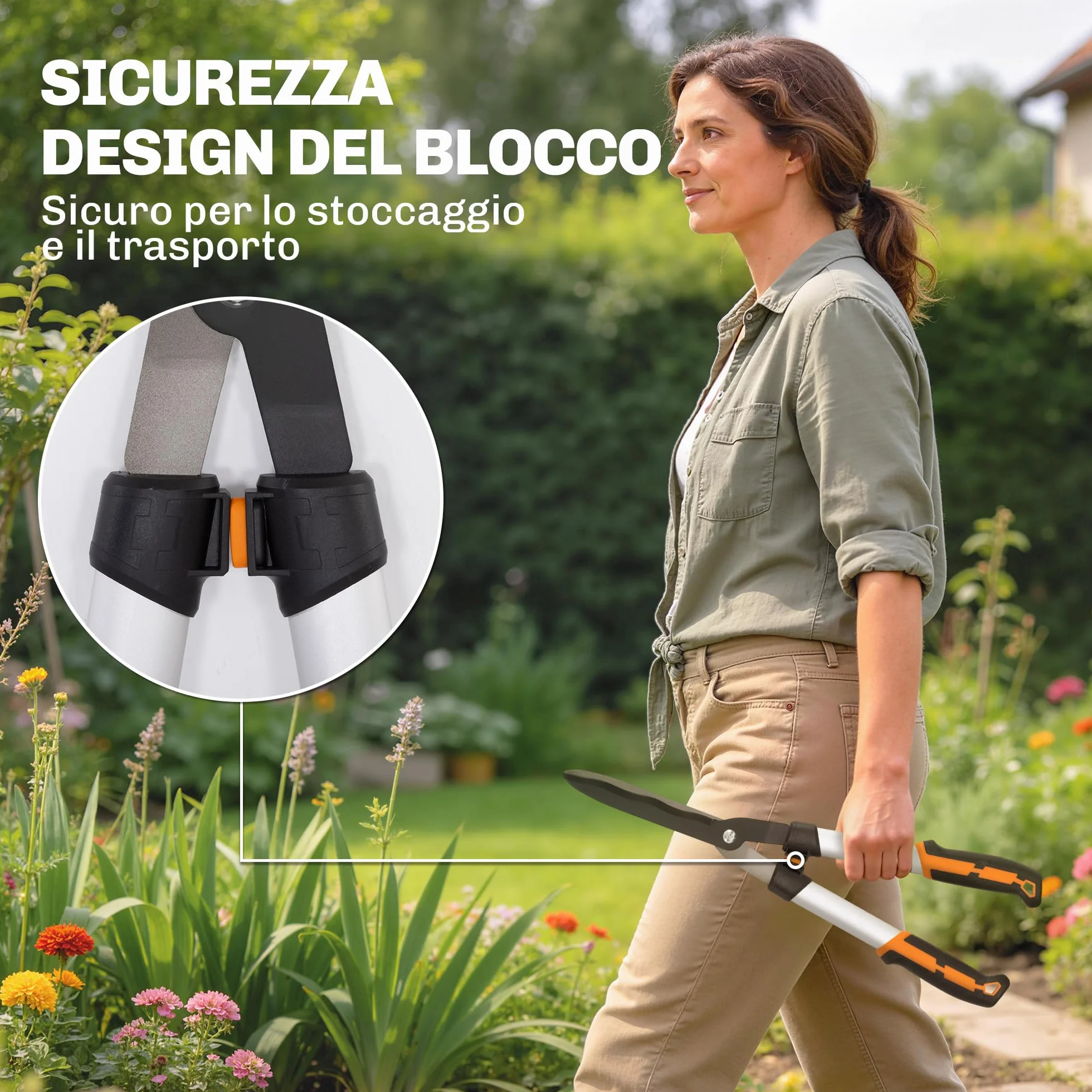 Outsunny Set da Giardinaggio 4 Pezzi Cesoie Troncarami Forbici Potatura Seghetto Pieghevole Lame Affilate Manico Alluminio