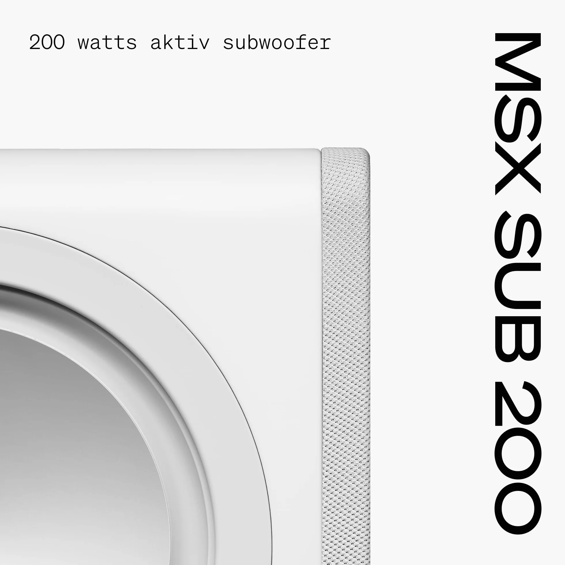 Cambridge Audio MSX SUB 200 Subwoofer Attivo 200W Compatto Altoparlante HiFi Bianco