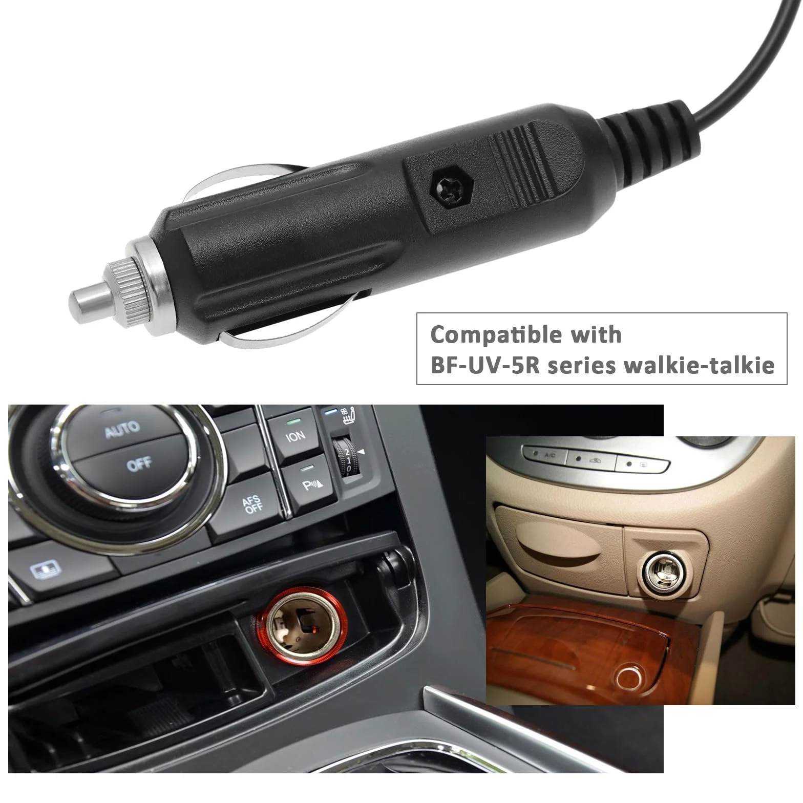 ECSiNG Adattatore di Alimentazione per Auto Baofeng UV-5R 12V Nero