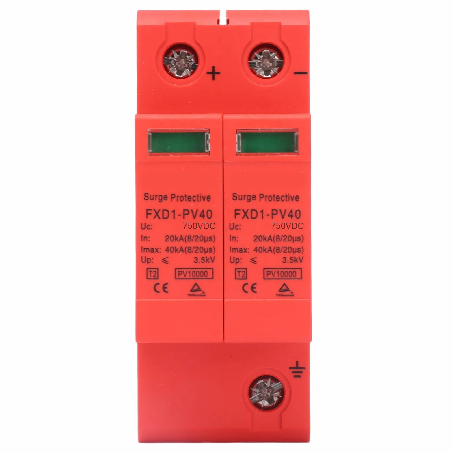 Dispositivi di Protezione SPD, Arresto Fotovoltaico DC, 40KA Max, 20KA Nominale, Livello di Protezione DC 750V