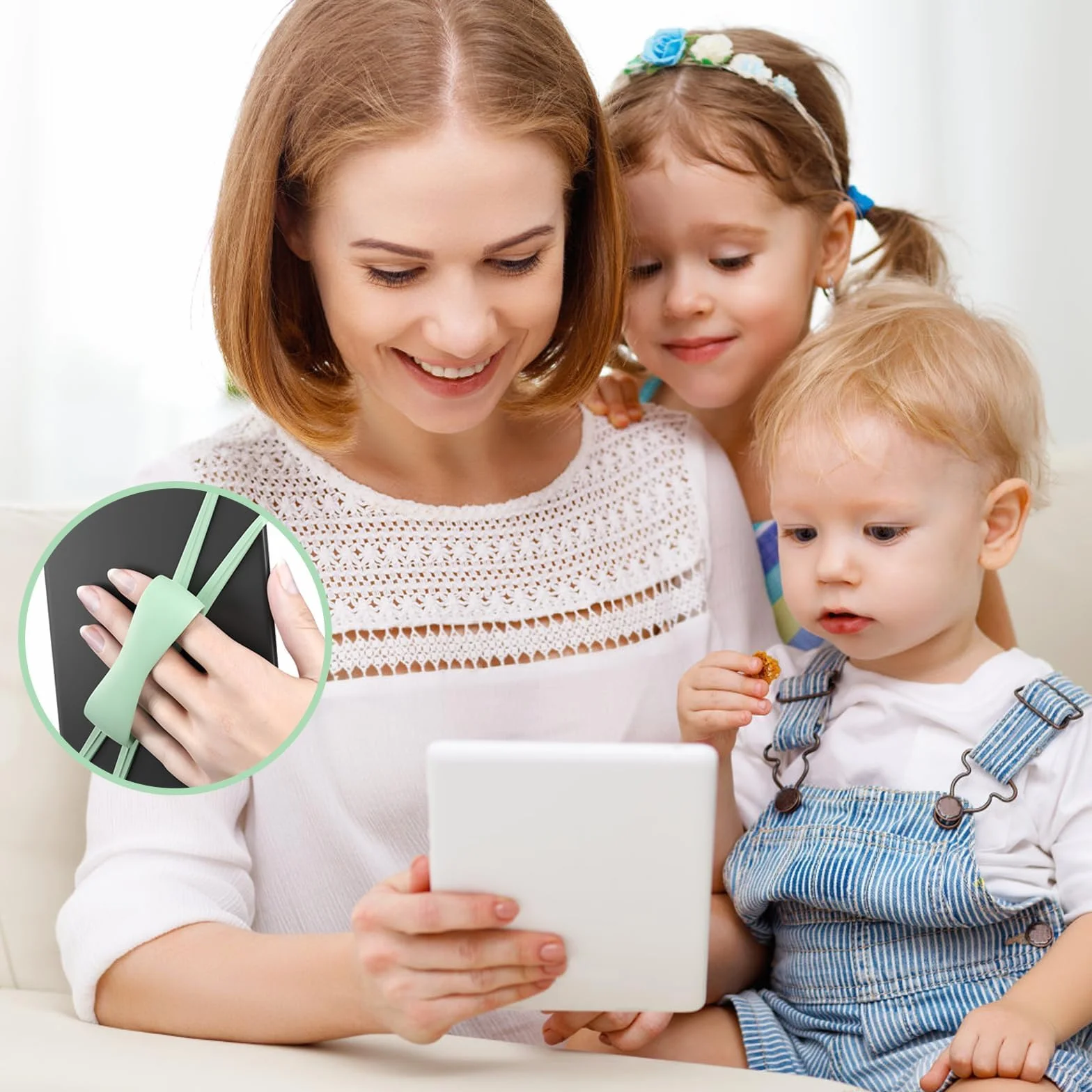 Supporto per dita per tablet universale in silicone per Kindle, letture, studenti e lavoratori d'ufficio