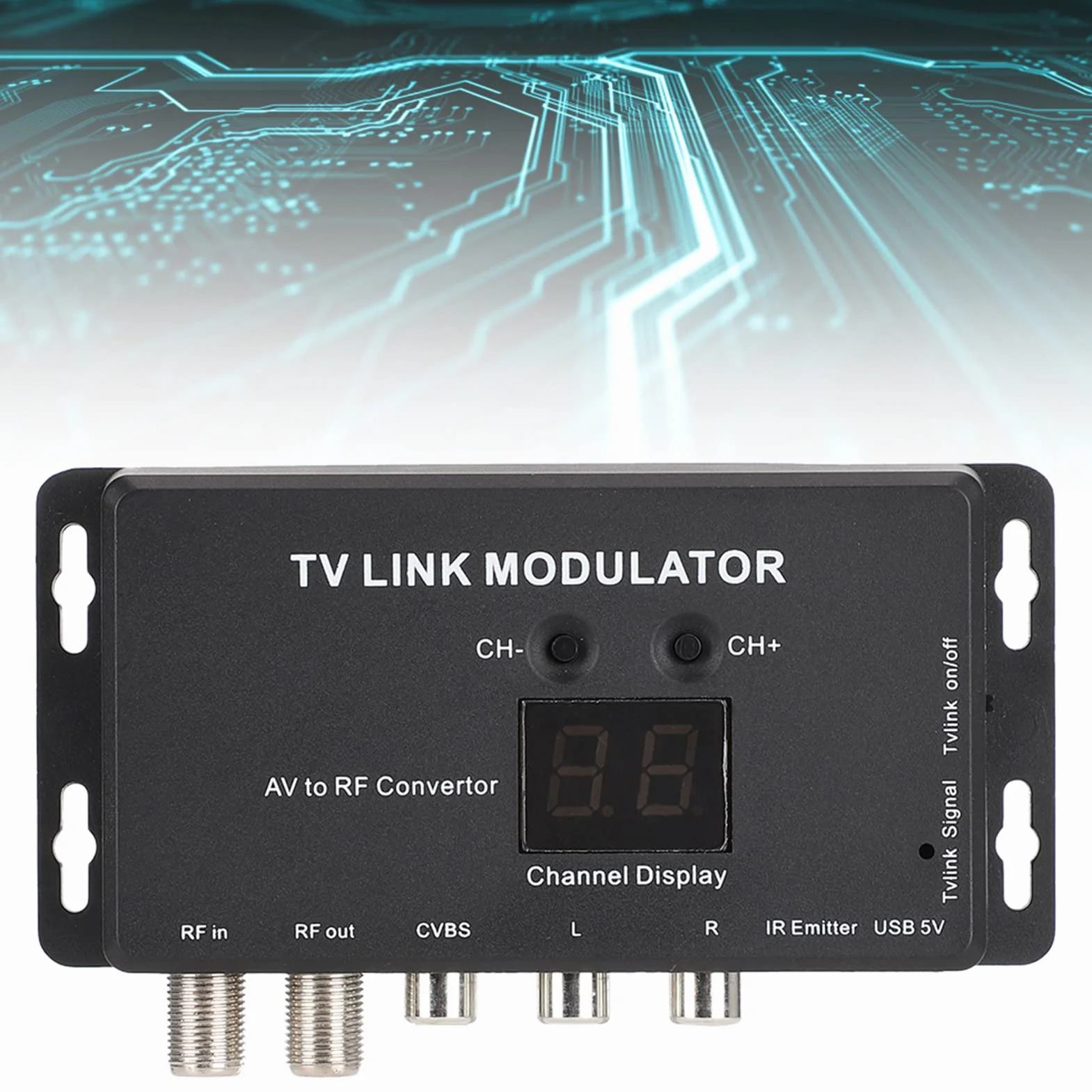 Modulatore UHF TV Link TM70, Convertitore Universale AV a RF con Display Canale, PAL/NTSC