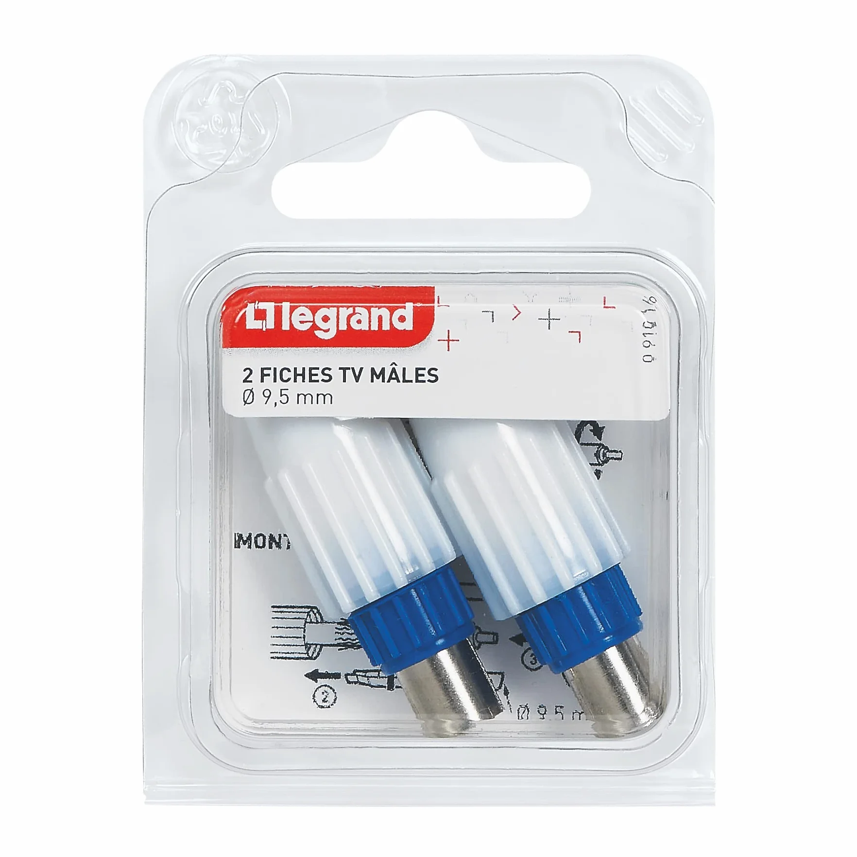 Legrand 091016 spine televisive coassiali maschio 9,5 mm bianco