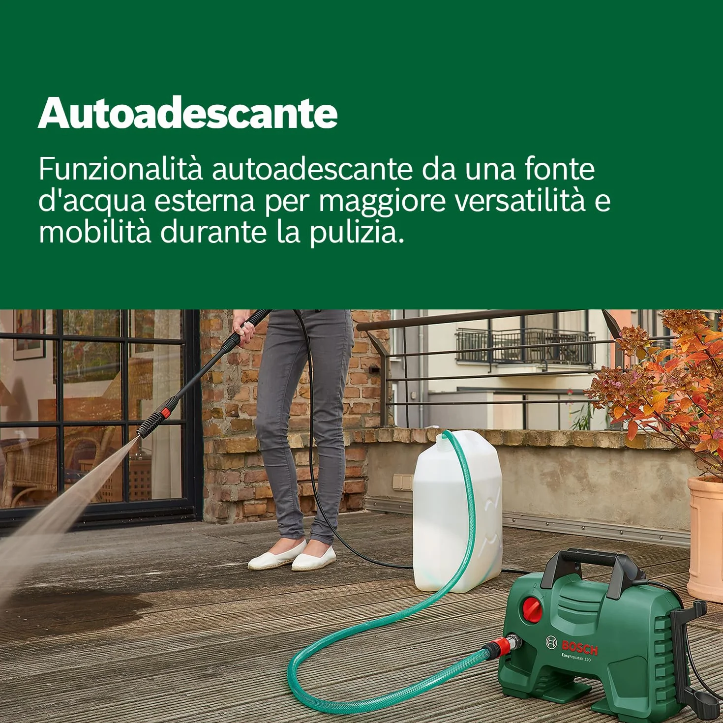 Bosch Home and Garden 06008A7901 Idropulitrice 3 Ugelli, Alta Pressione, Filtro Trasparente, Verde Nero, Cavo e Tubo Flessibile 5 m, 350 L/h, 40.10 x 37.60 x 20.20 cm