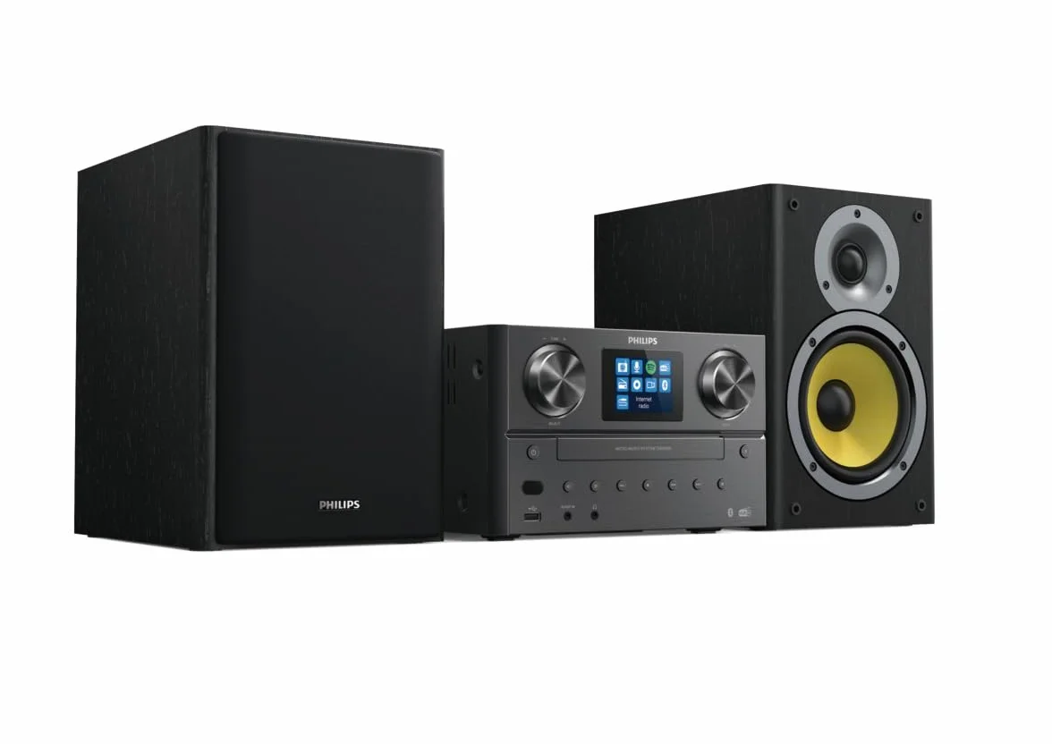 PHILIPS TAM8905 Micro Music System 100W Bluetooth Spotify Connect Radio Internet DAB+ CD USB Bass Reflex