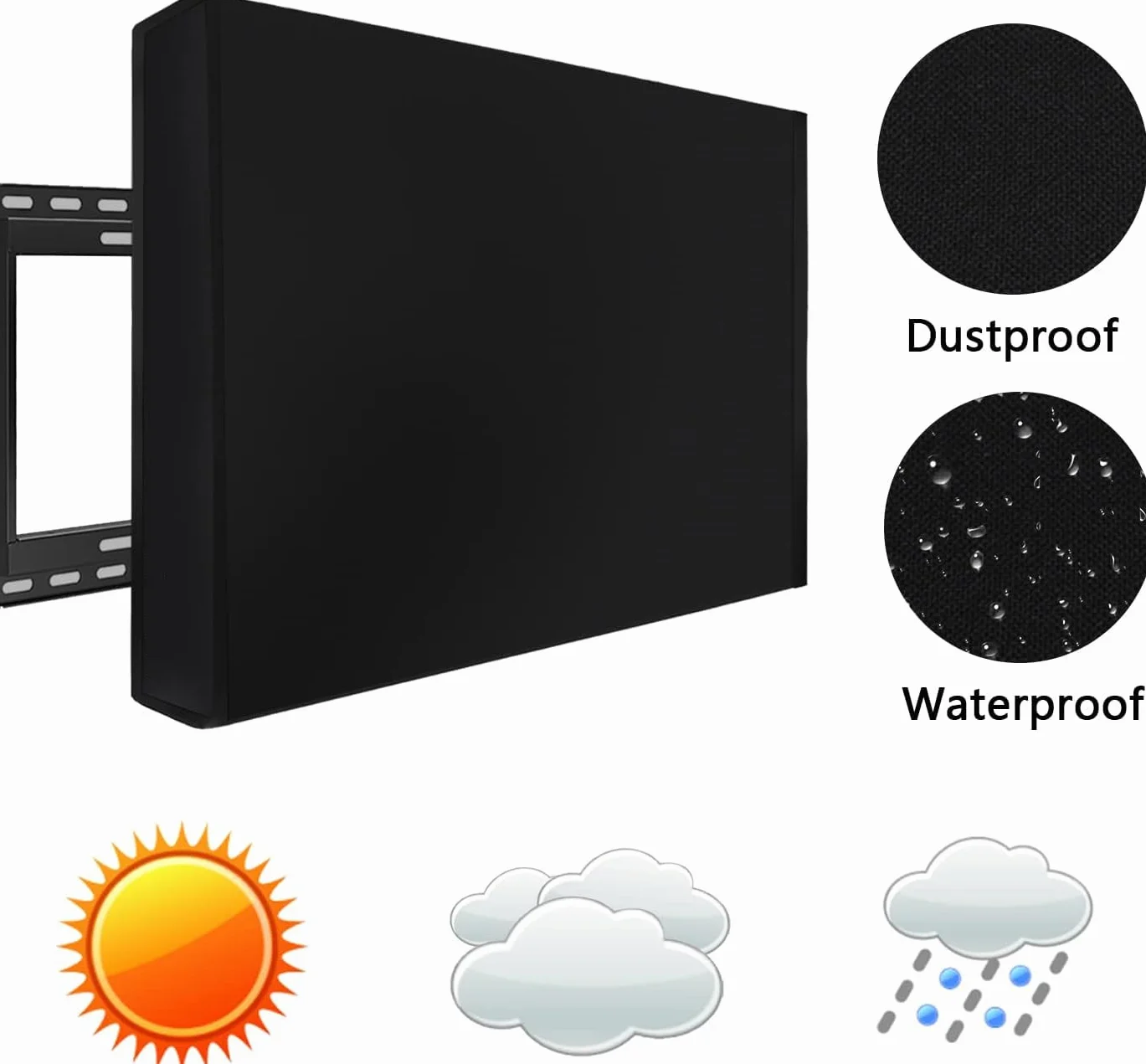 MaxAwe copertura per TV da esterni 118 x 74 x 14 cm resistente alle intemperie nero
