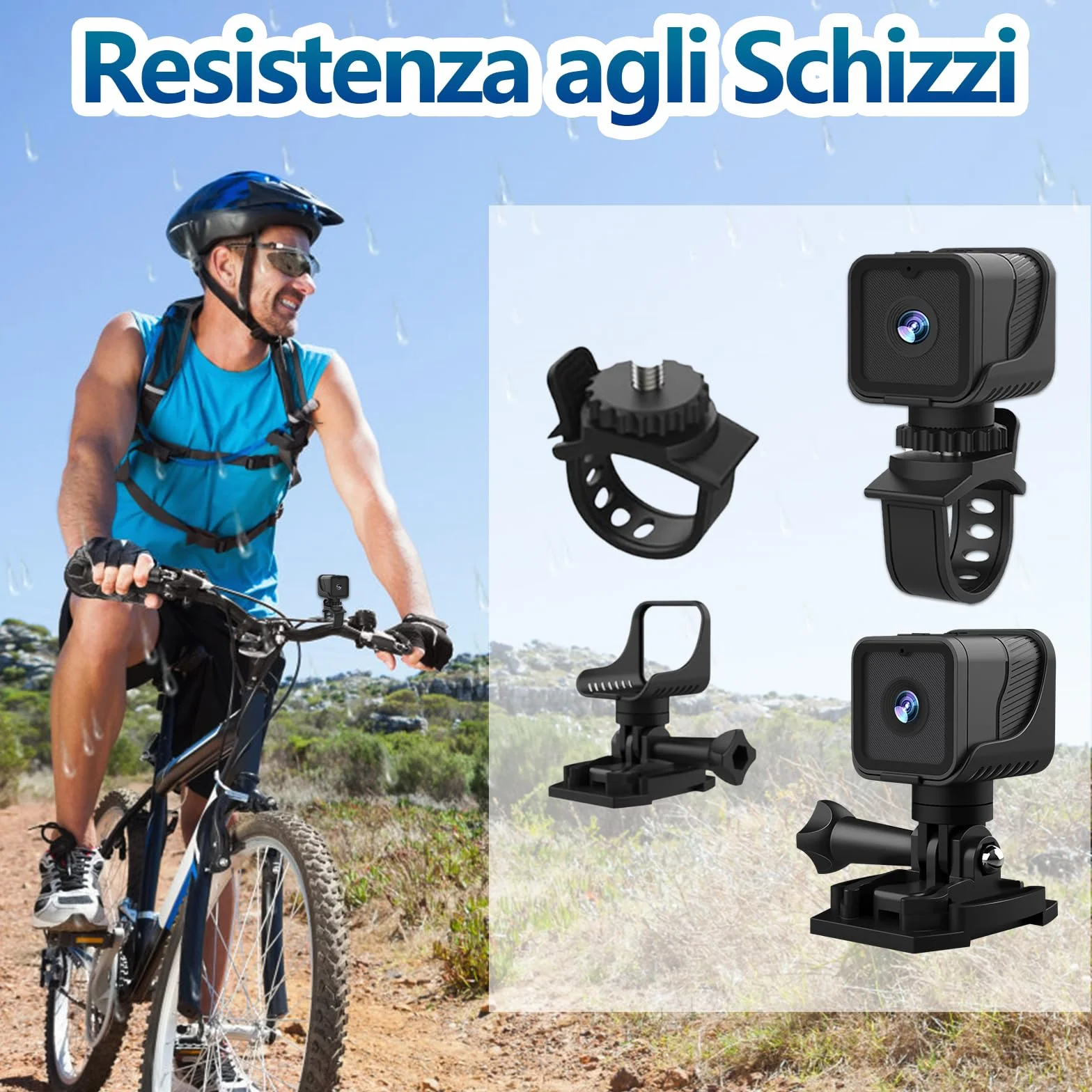 Action Cam WiFi 1080P HD Grandangolo 120° Telecamera Moto Impermeabile
