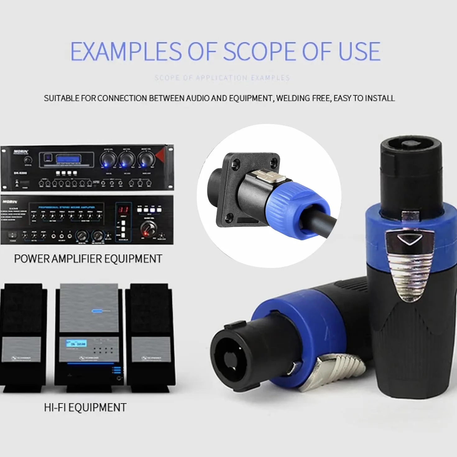 Kit connettori Speakon 4 pin Greluma, bloccaggio a torsione, presa pannello, compatibile NL4FC NL4FX NL4MPR