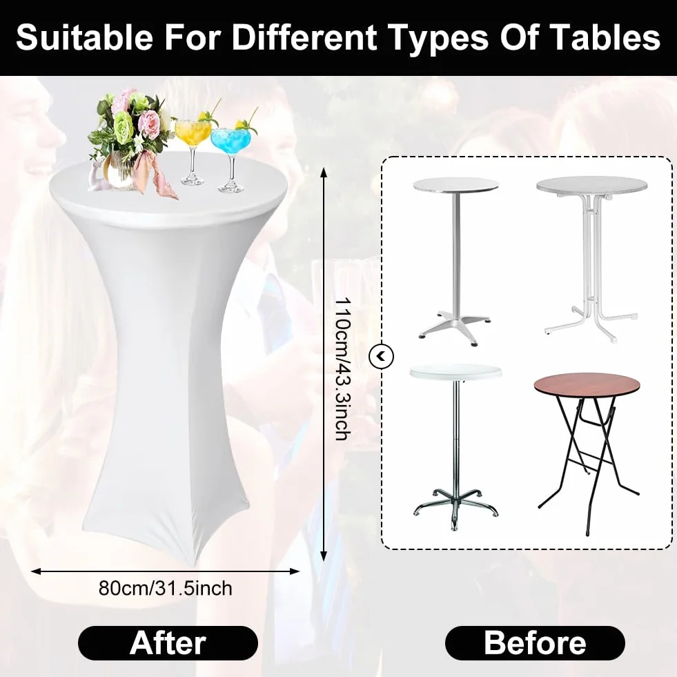 Tovaglia Elastica Cocktail 2 Pezzi per Bar Patio Matrimoni Banchetti Feste